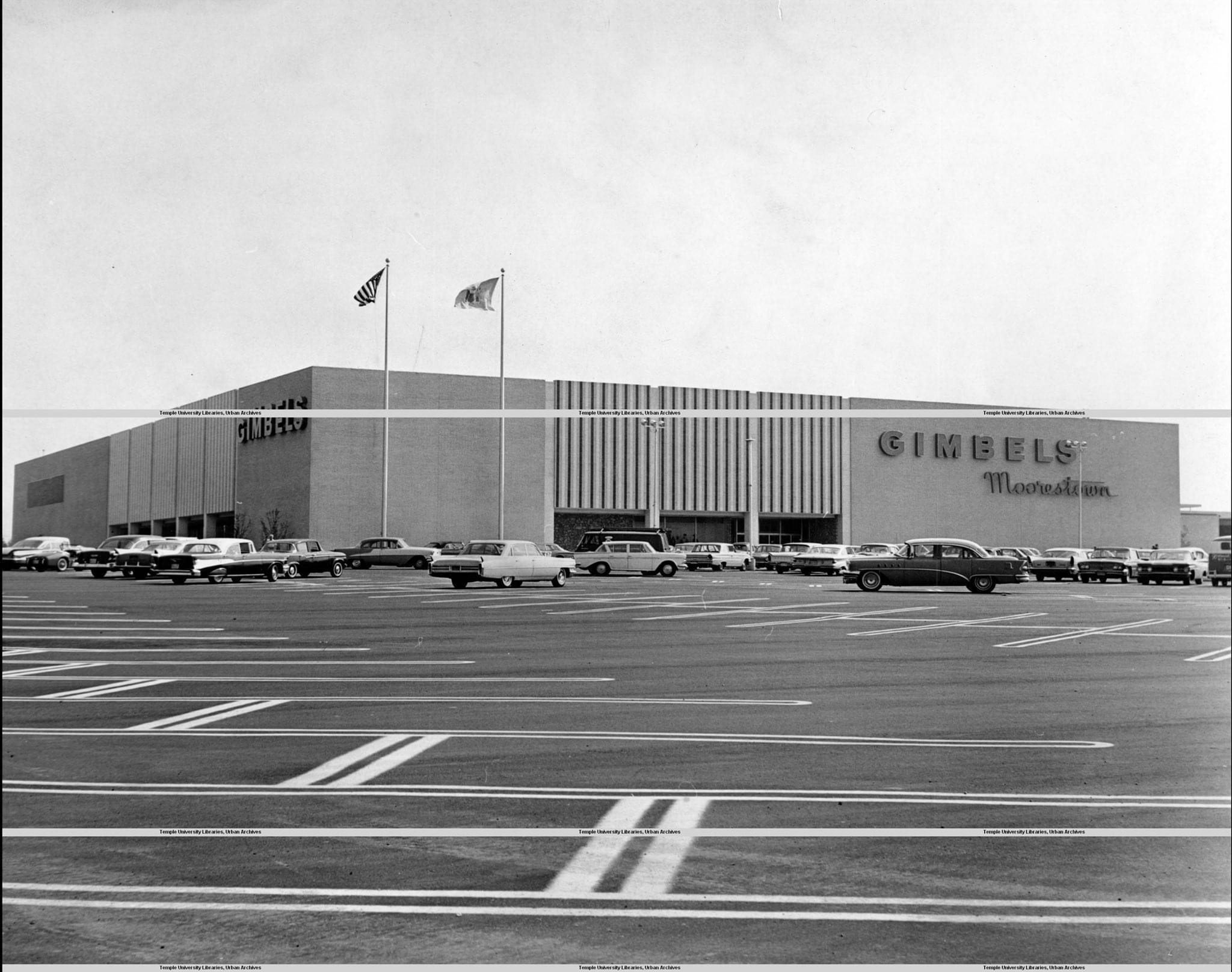 Moorestown NJ, Exterior of the Moorestown Mall Gimbels store (1963) r