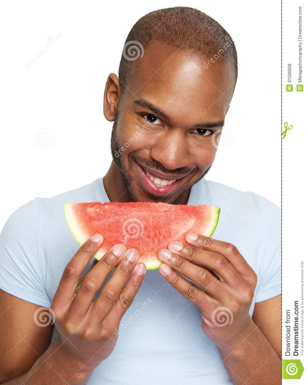Black Man Eating Watermelon