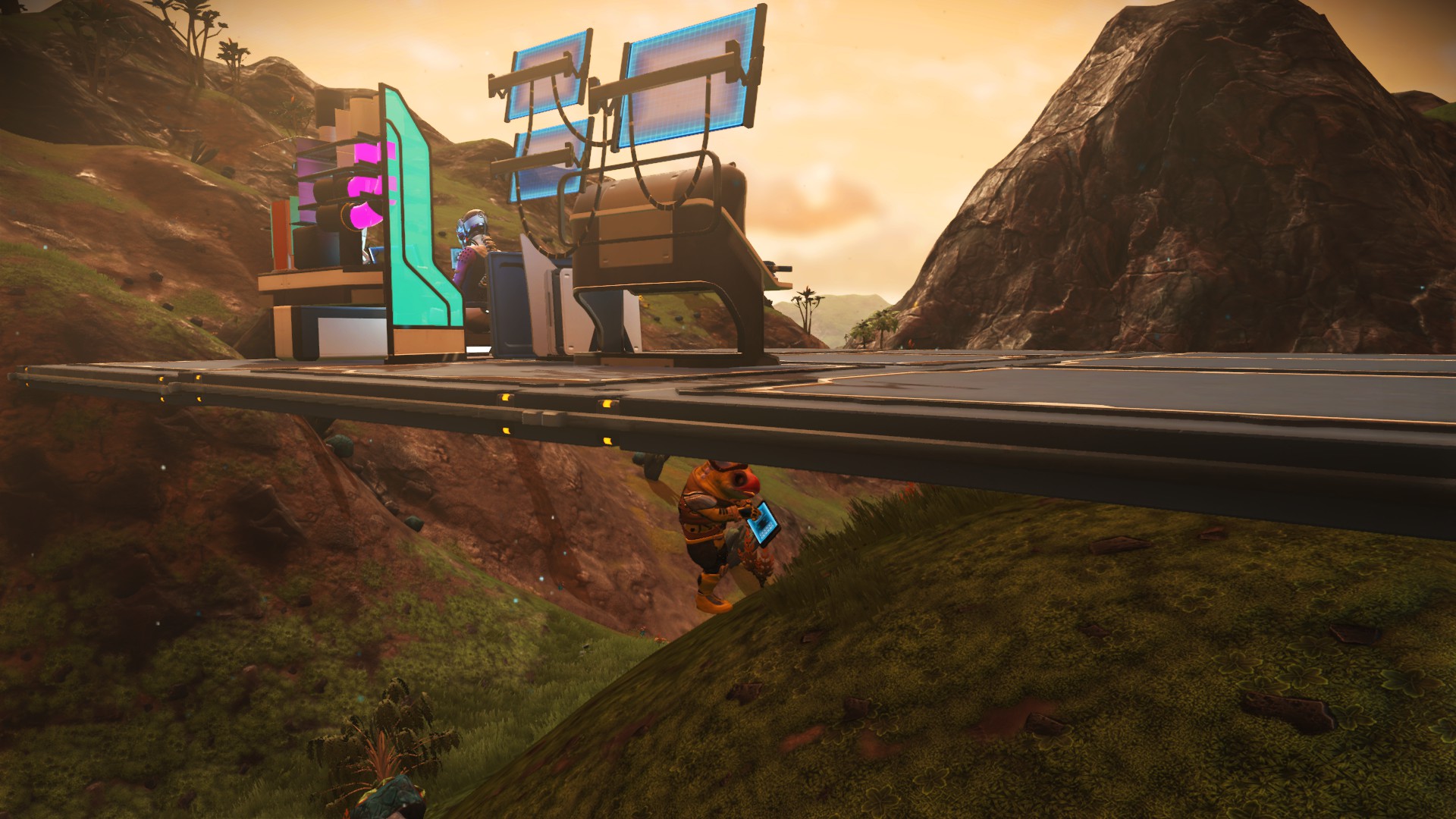 My builder overseer has decided to inspect the stability of my base. He