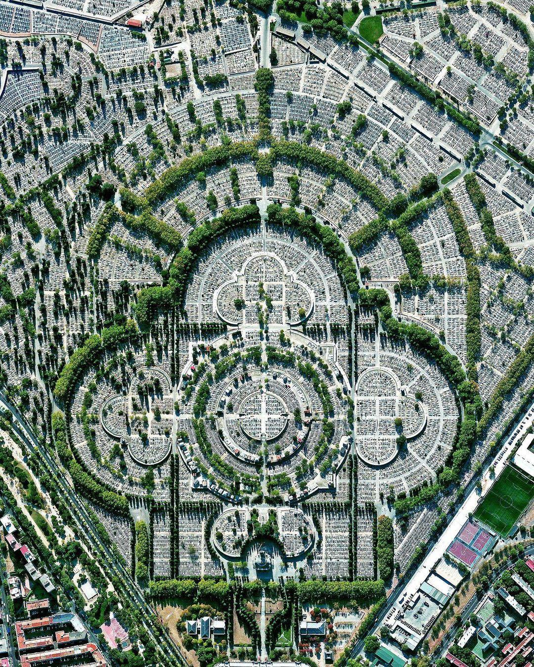 Our Lady of Almudena Cemetery in Madrid, Spain, one of the largest