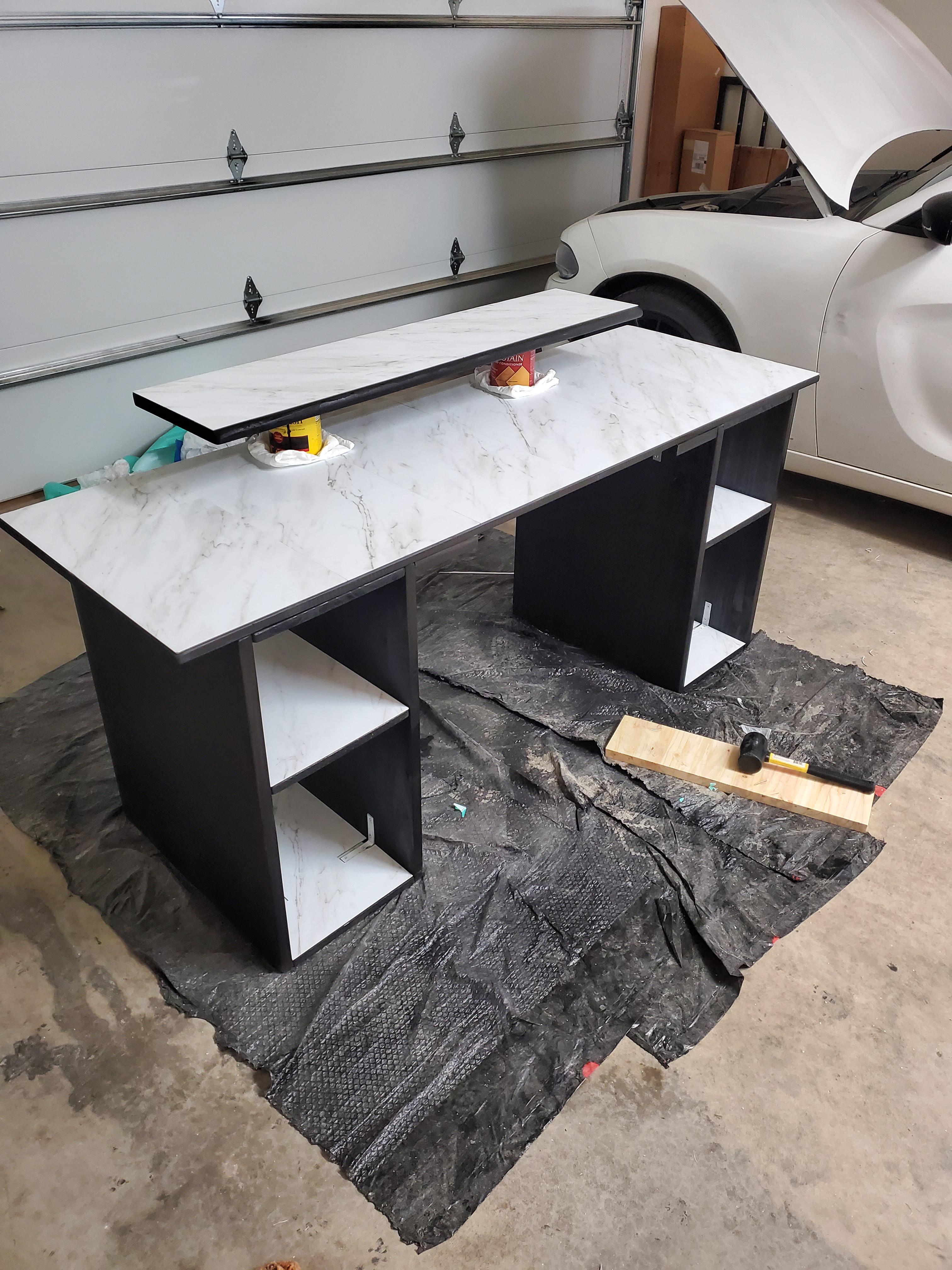 Built a custom office desk for a friend, first time ever doing