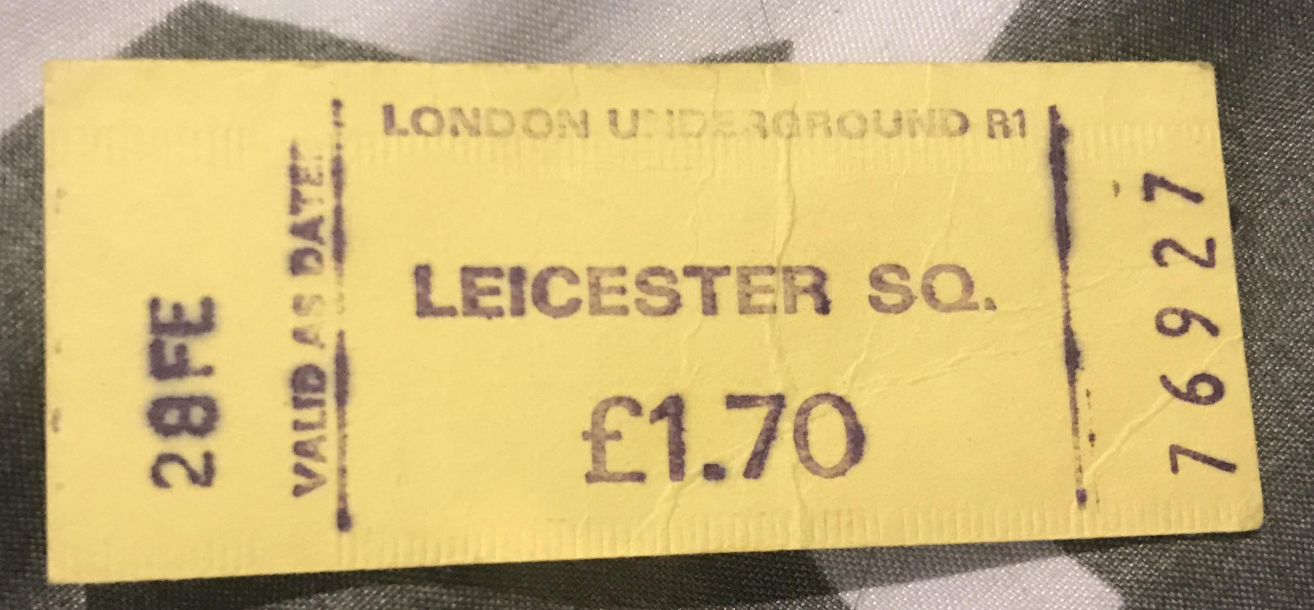 Vintage London Underground Tube Ticket Feb 28, is it from 1975? The