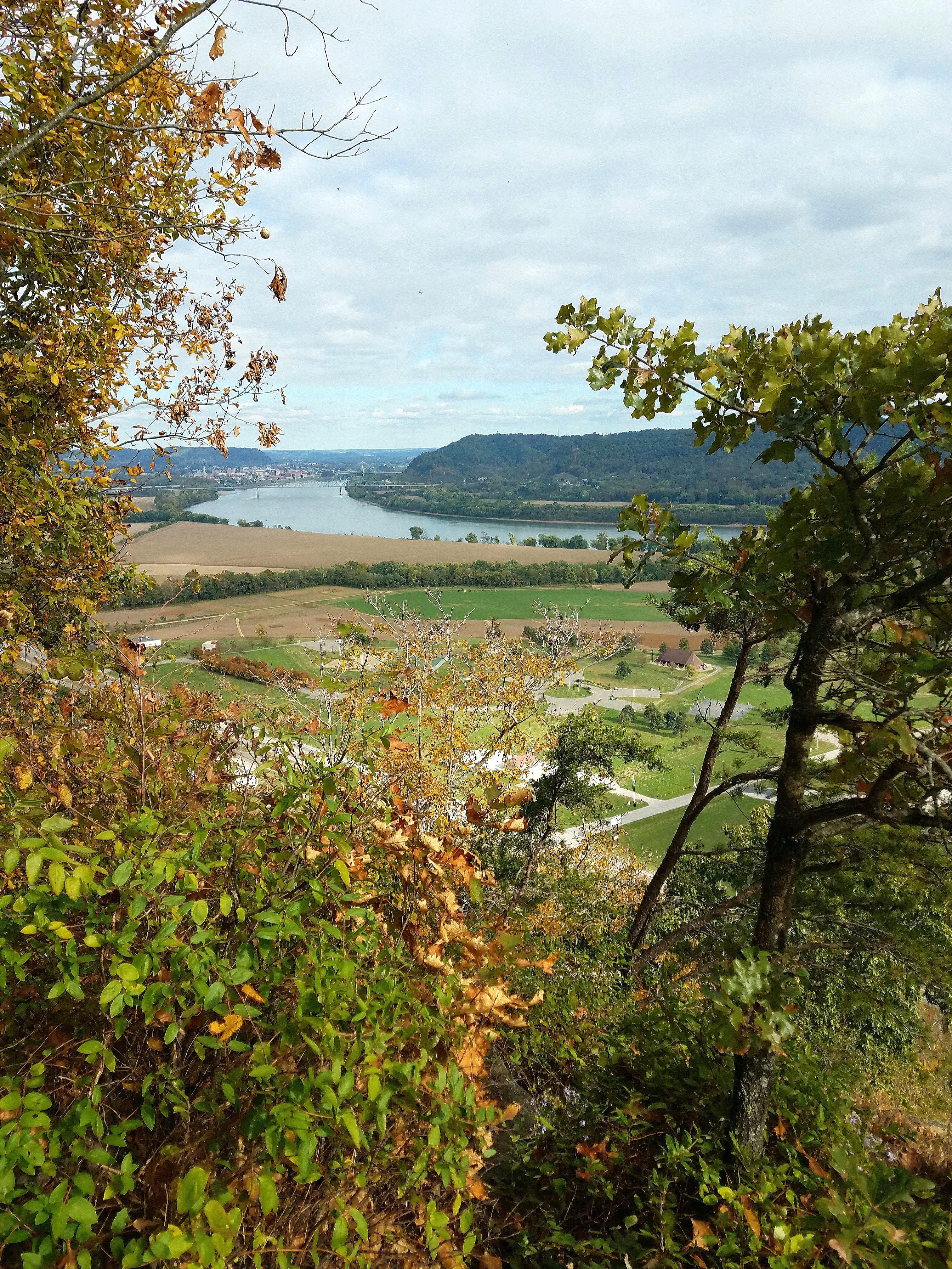The Ohio River, Portsmouth in the left background, and Kentucky on the