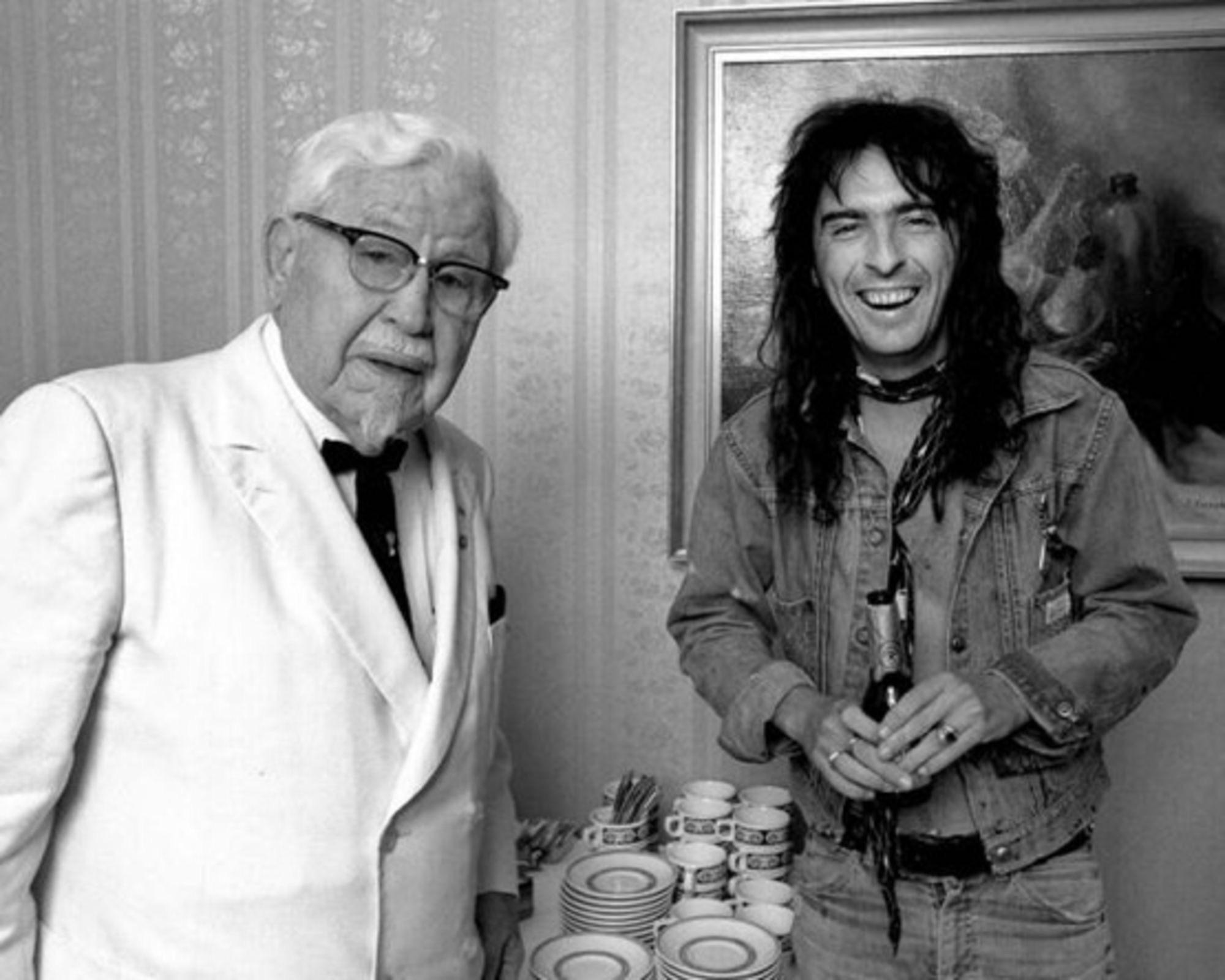 Alice Cooper meets Colonel Sanders of Kentucky Fried Chicken in