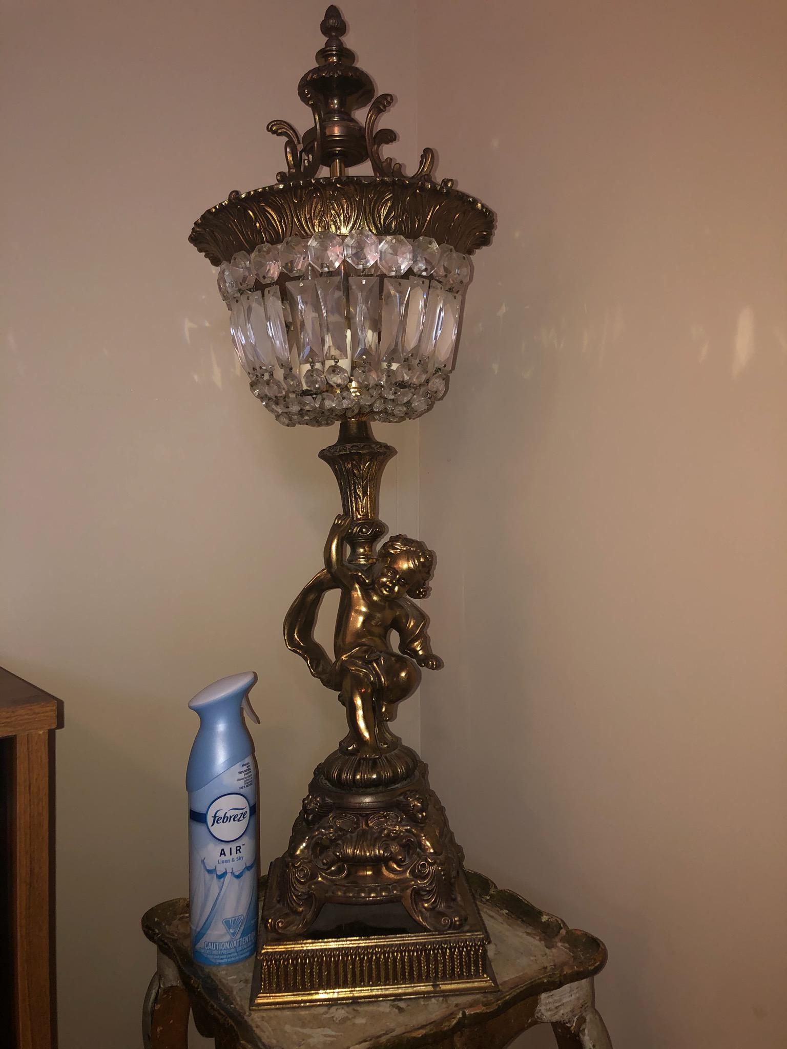 How or should I clean the tarnish of a very old big brass lamp? 35