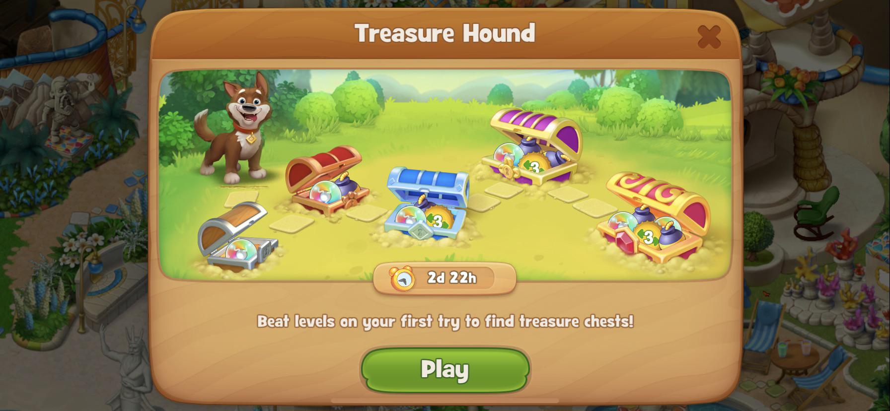 Treasure hound chests have finally reappeared in my game! r/Gardenscapes