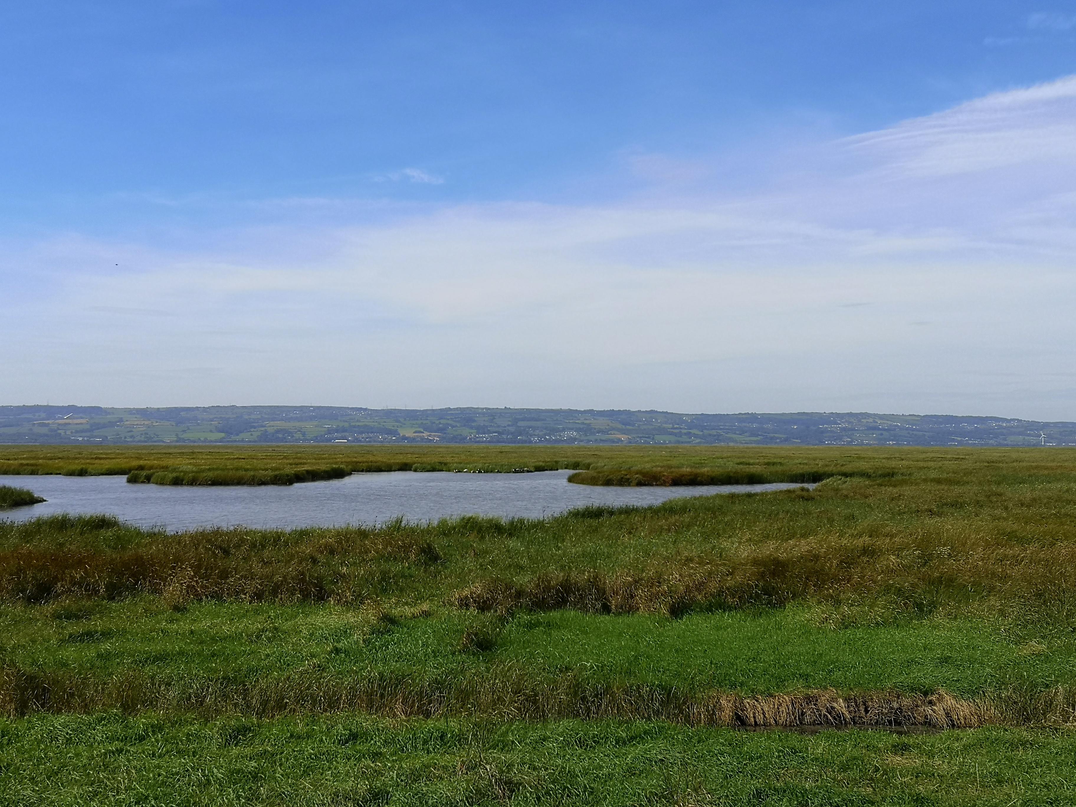View of the marshes at Parkgate, Wirral looking towards Flint & Mostyn