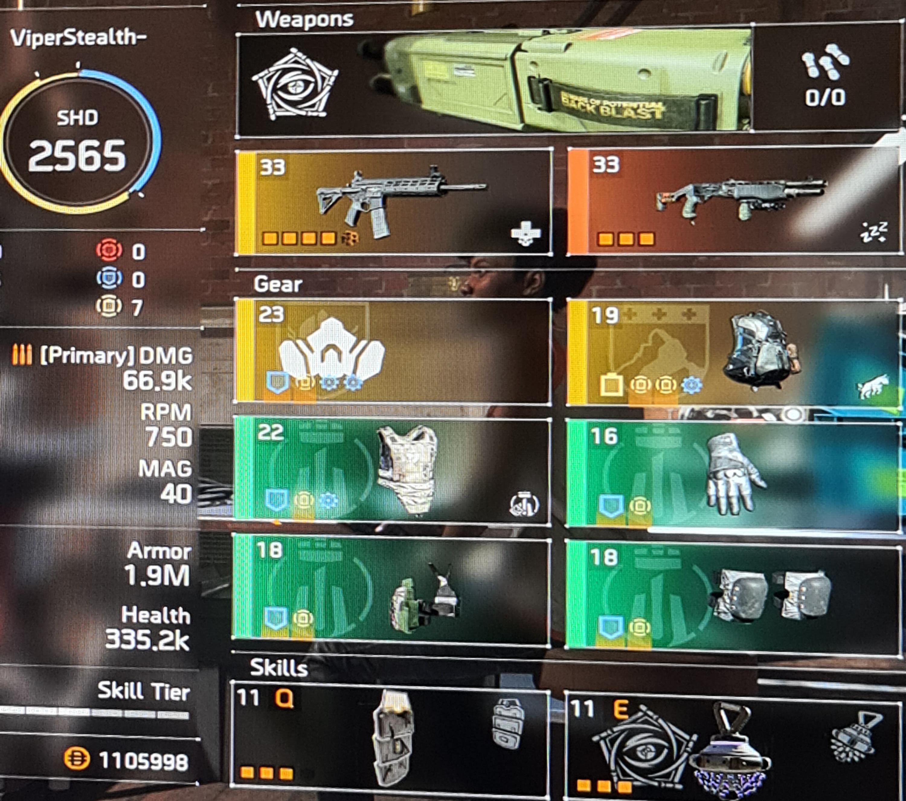 Good use of Chillout mask? (51 PfE, 9s Artificer Hive with 100 Skill