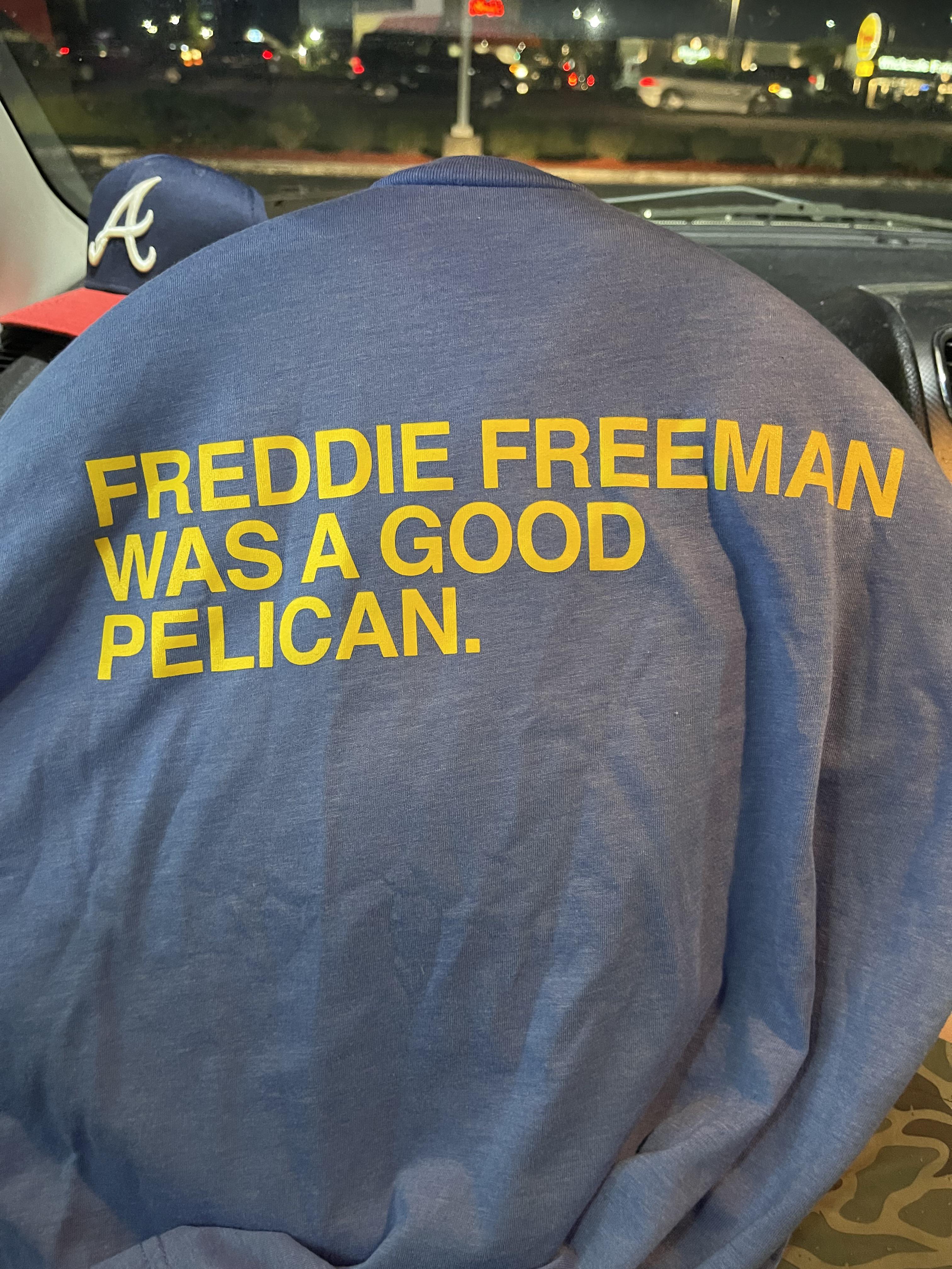 A shirt I bought at the Myrtle Beach Pelicans game tonight. r/Braves