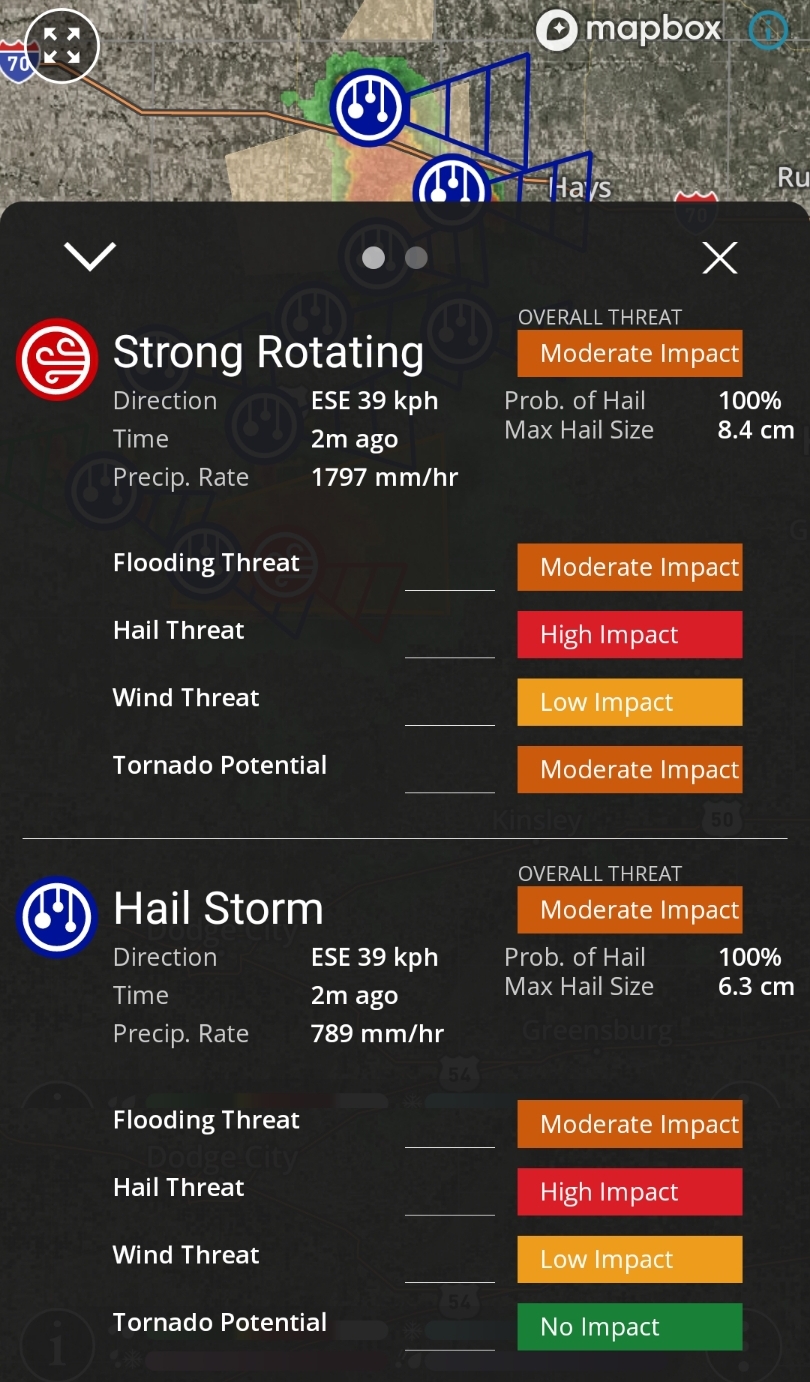 Powerful rotating Supercell South of Ness City, KS. 6 feet of rain per