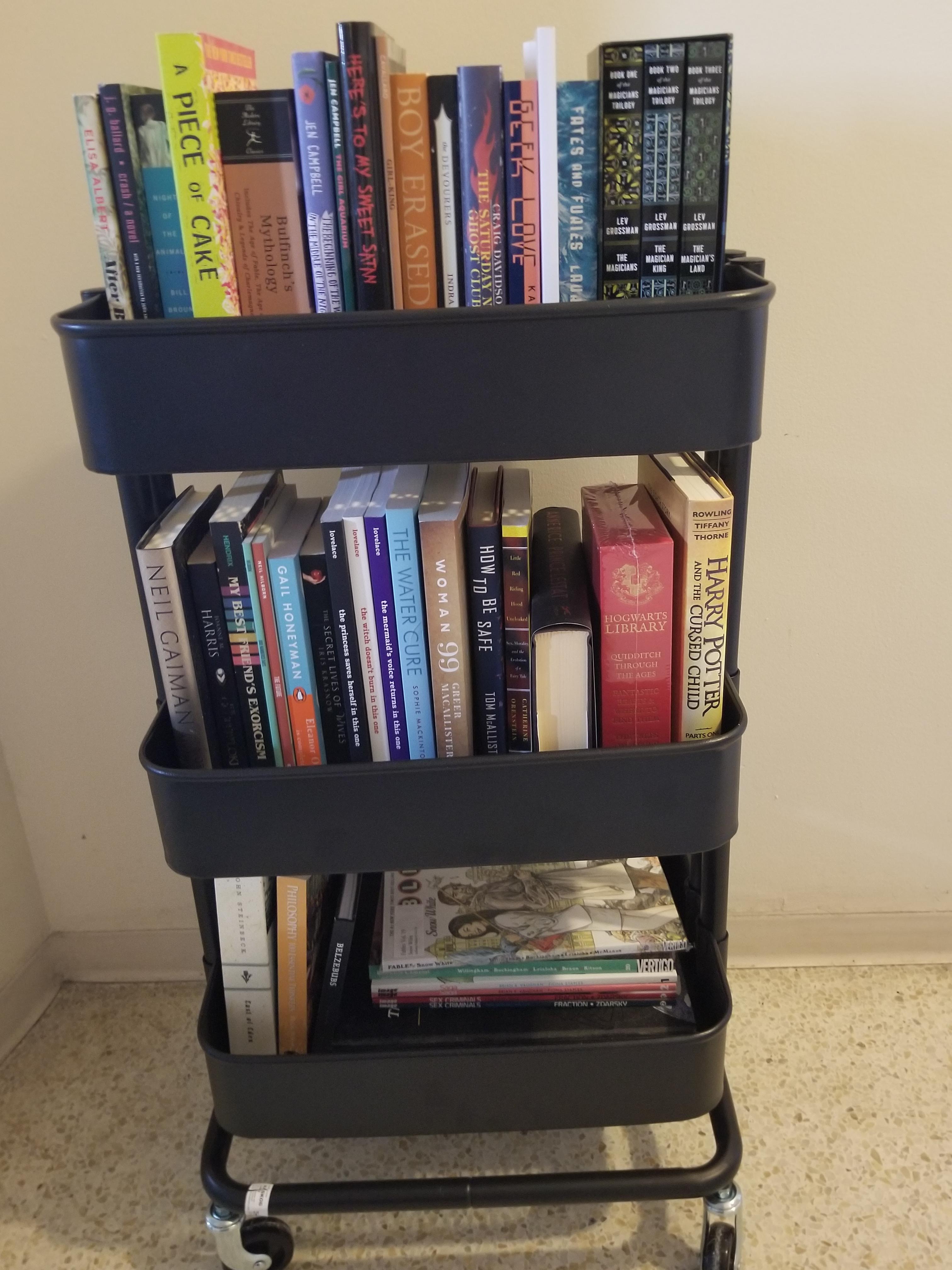 My new, organized, TBR book cart! r/bookshelf
