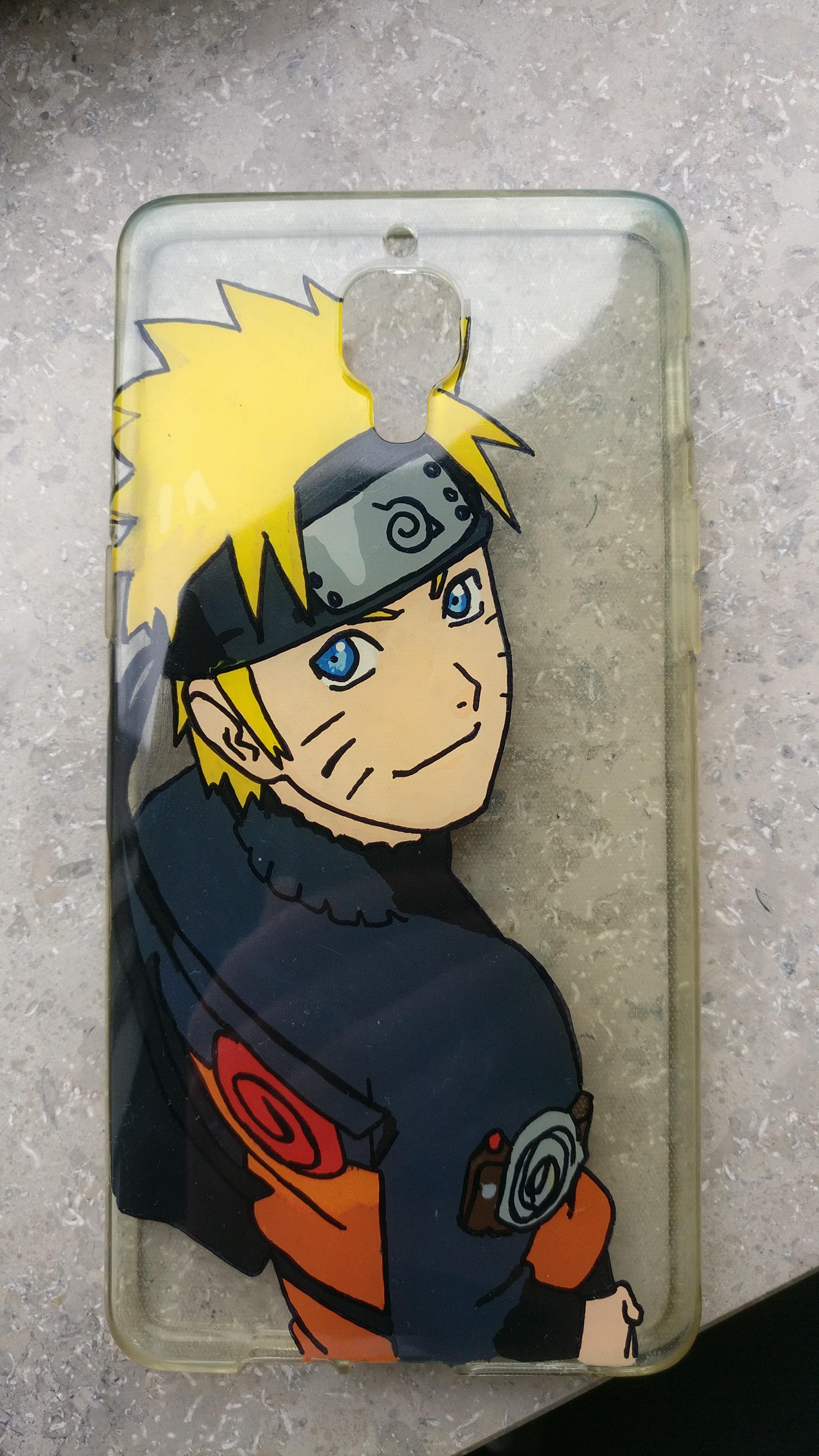 I painted Naruto in my phone case and i love it r/Naruto