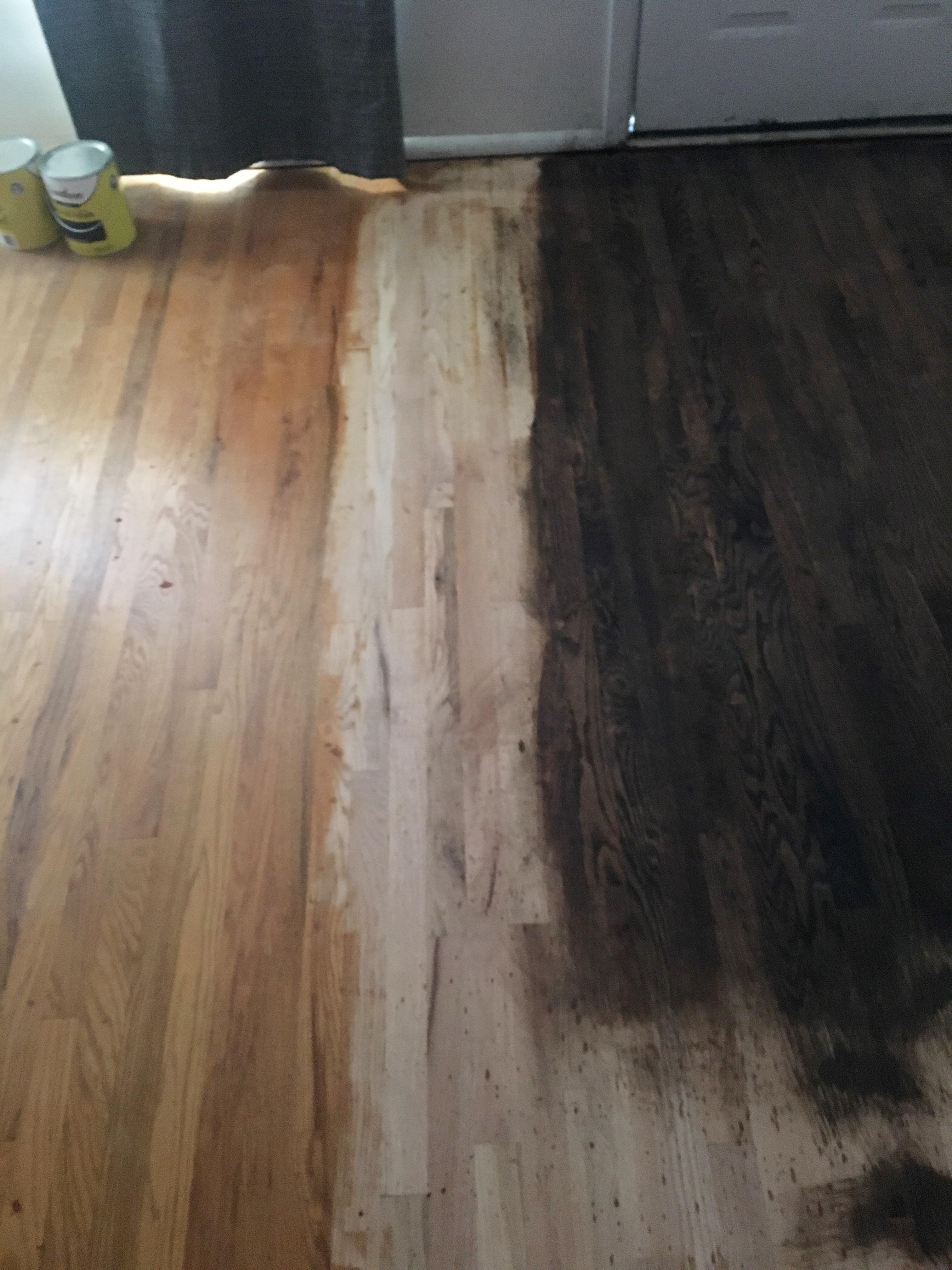 Hand sanding and refinishing wood floor....quite the job but happy with