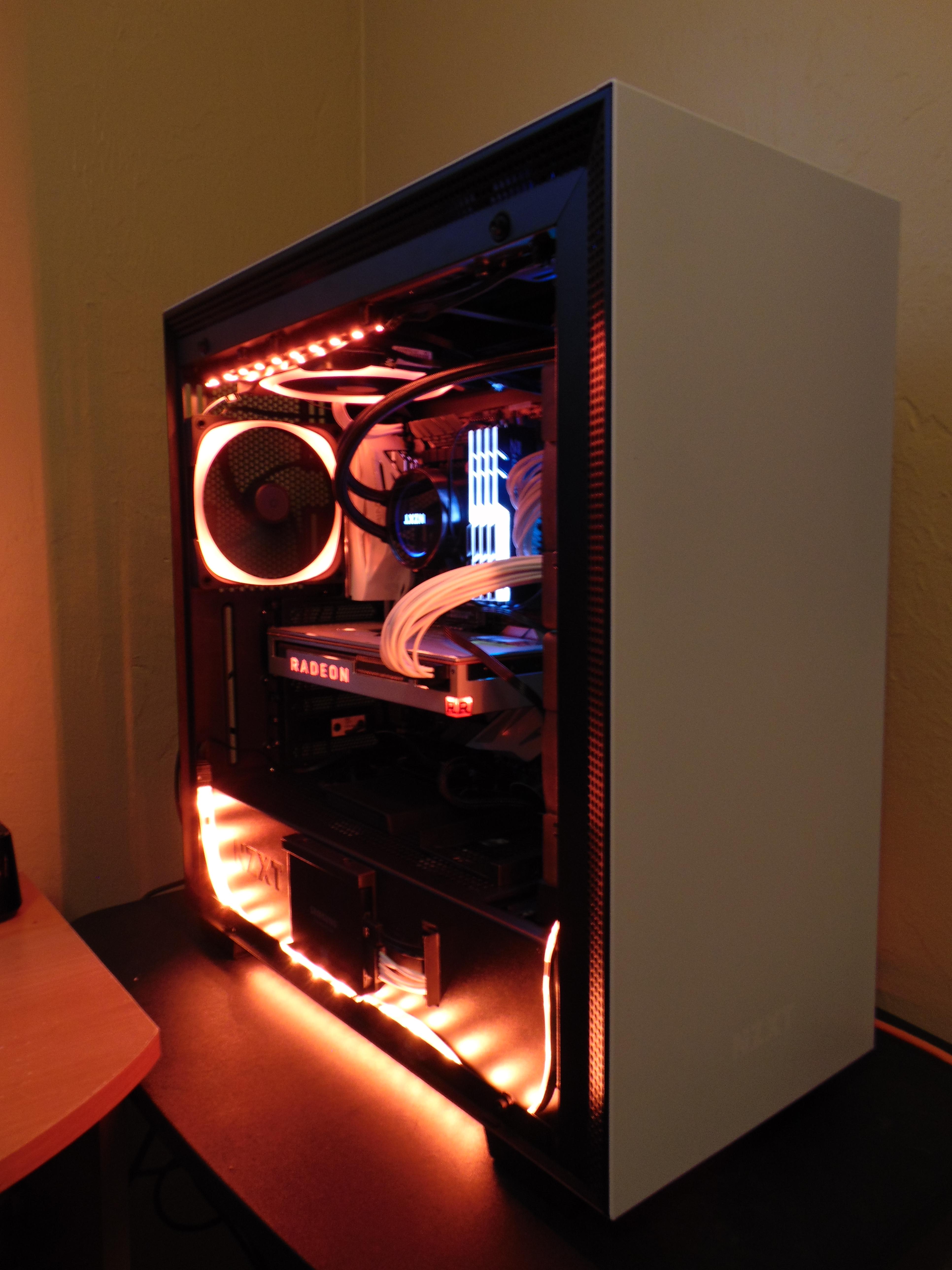 Finished my 2nd build Orange and White setup r/NZXT