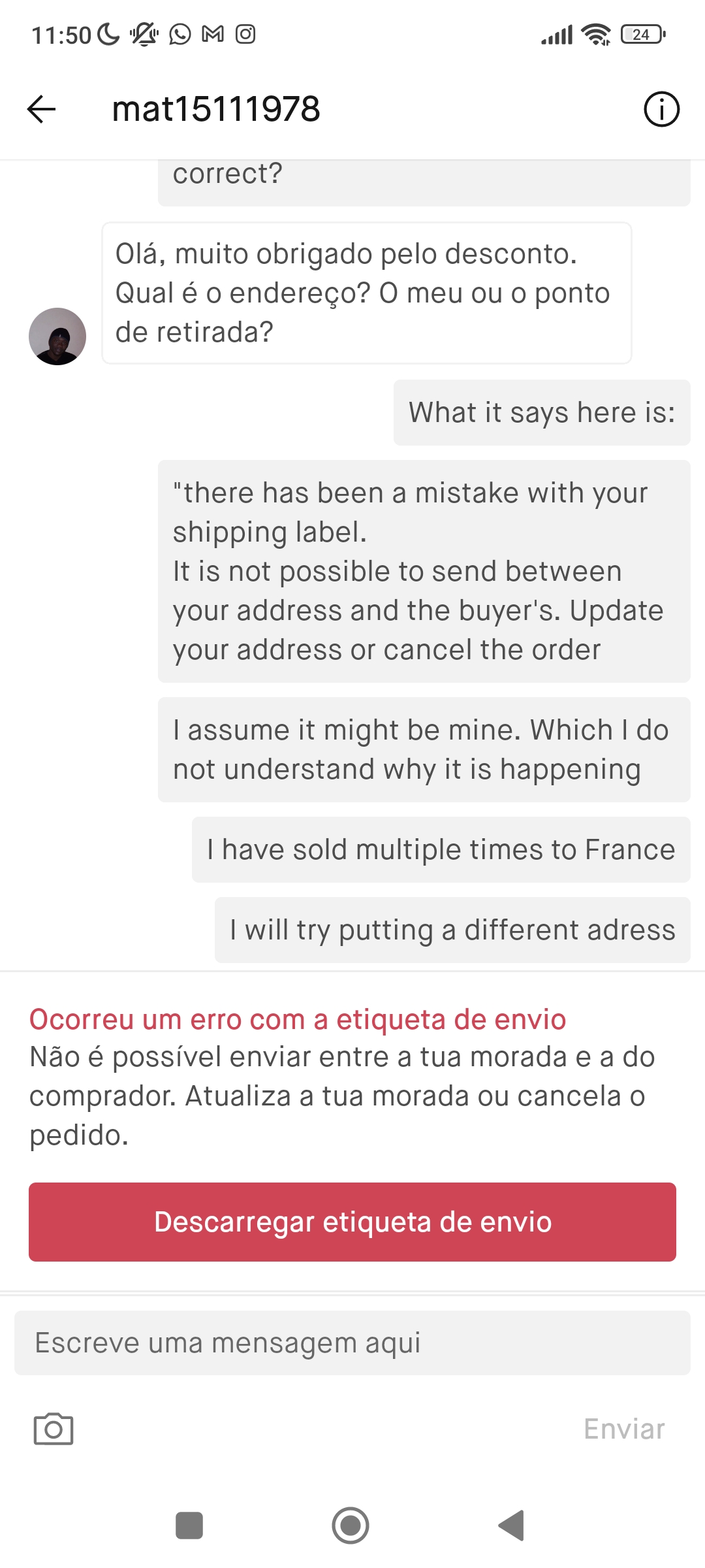 I can't get the shipping label r/vinted