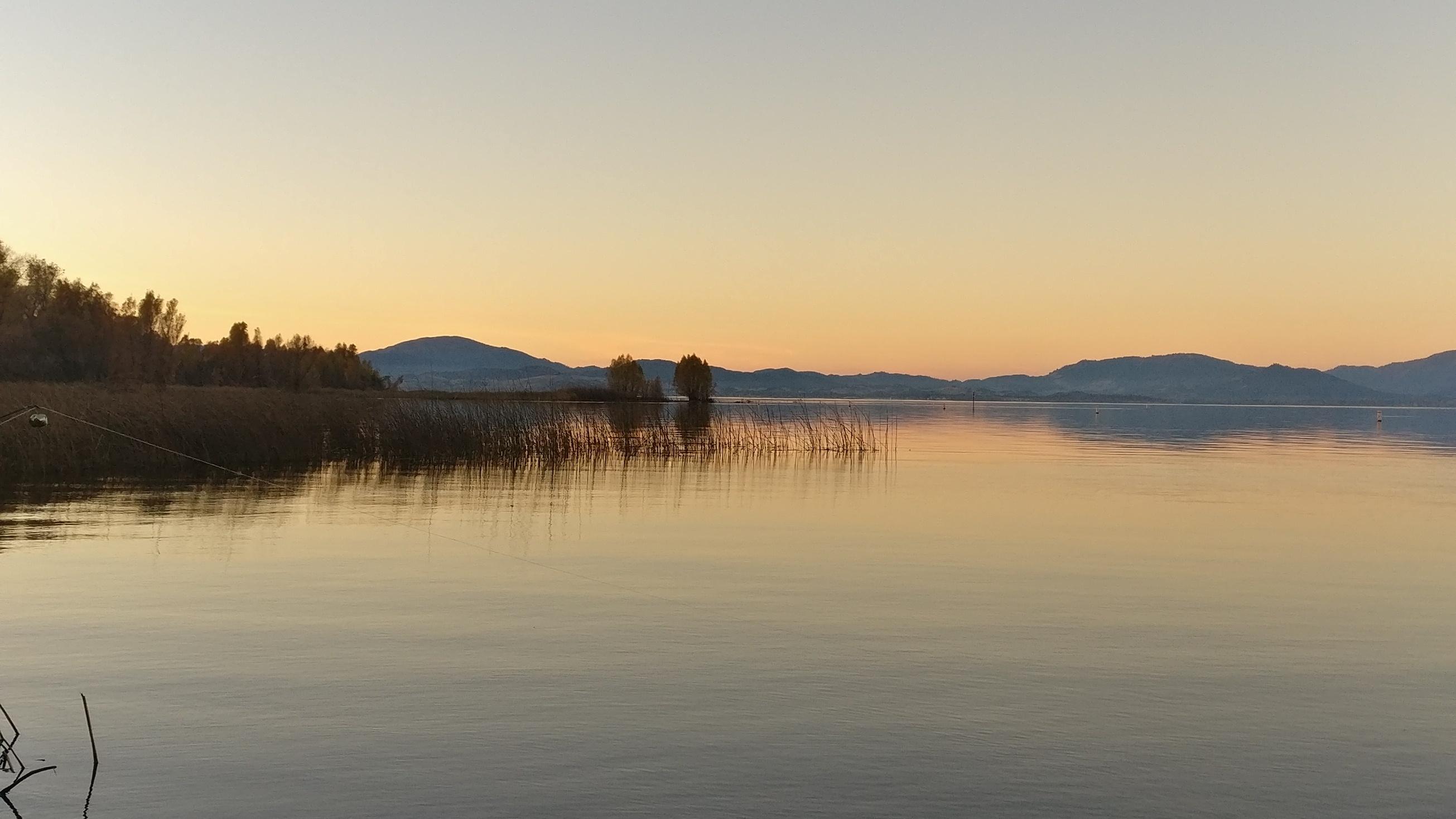 Evening at Kelsey Creek Campground Clear Lake, CA [OC] [2610 x 1468