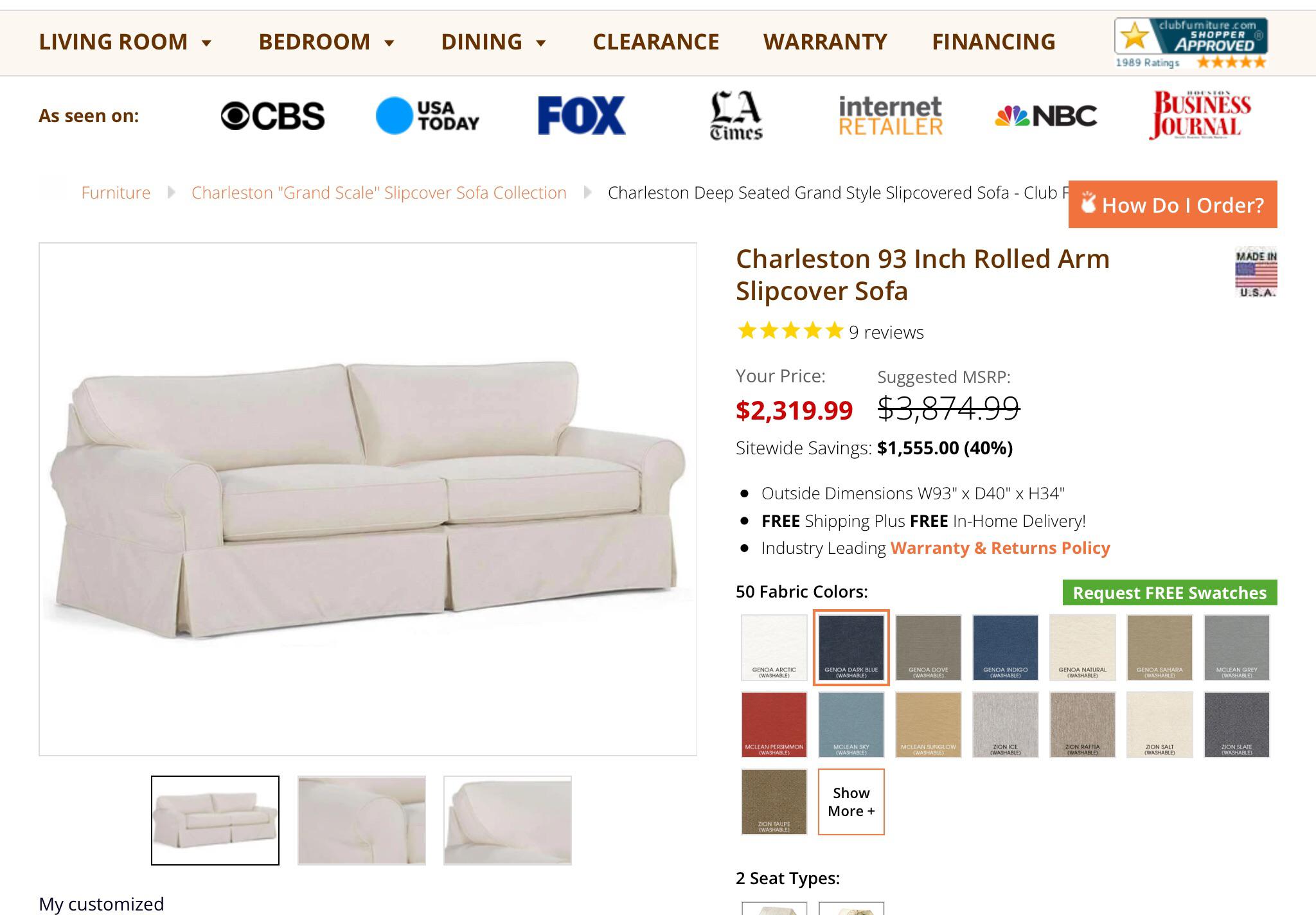 Slipcovered sofas, chairs, sectionals made in USA r/madeinamerica