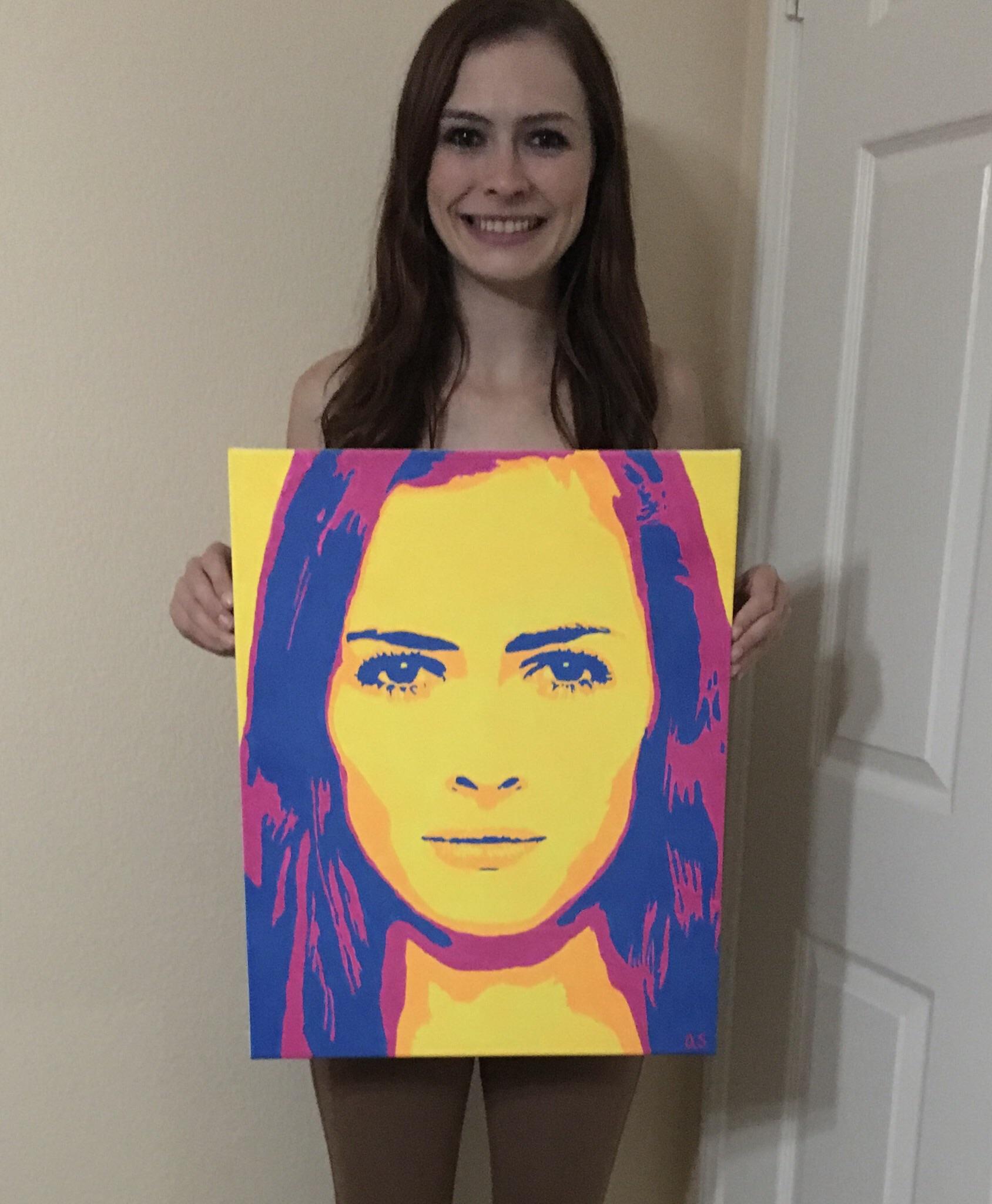 Painted my girlfriend for our anniversary. It’s my first time painting, so go easy on me! r/crafts