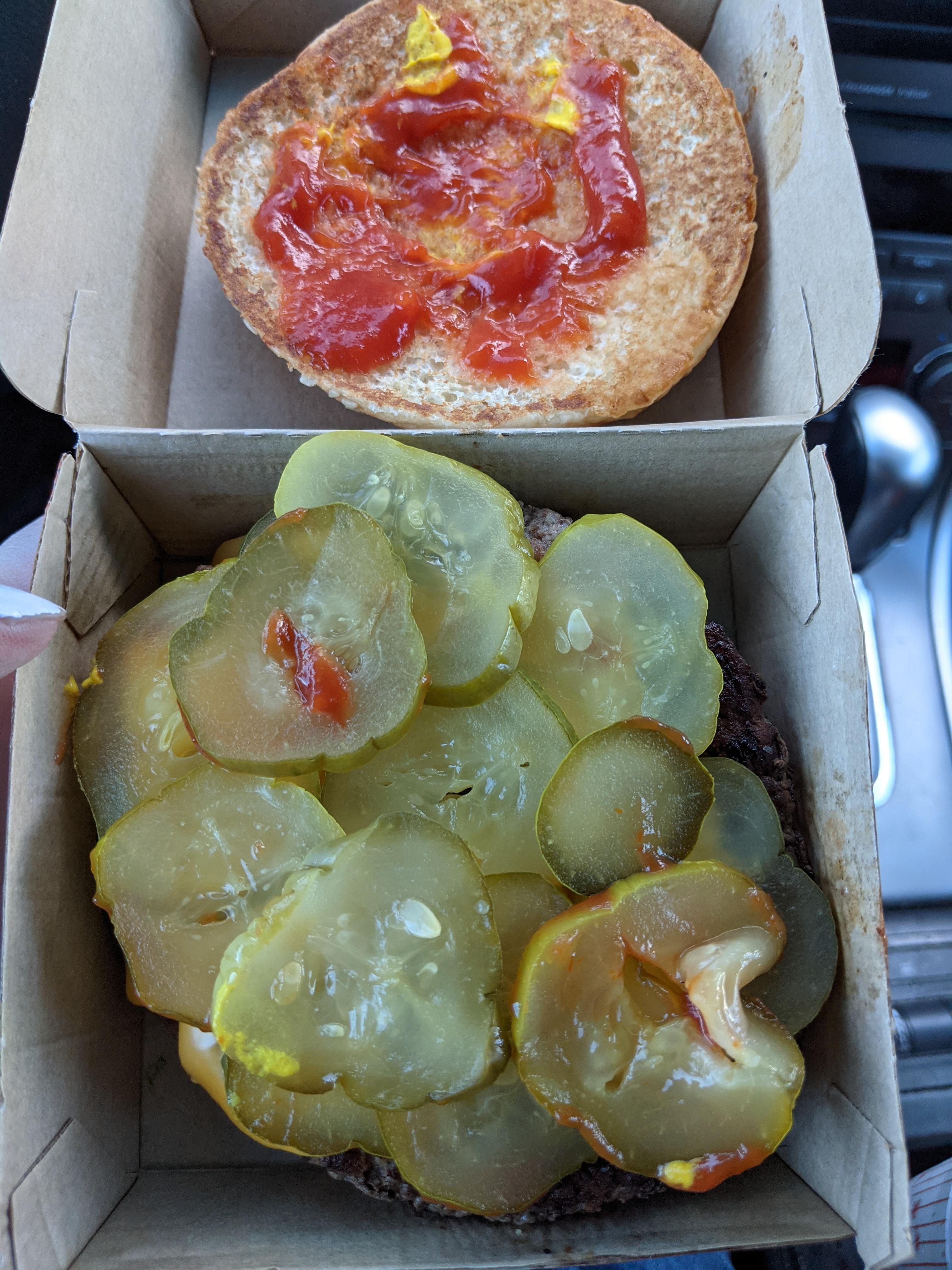 McDonald's put 13 pickles on my Quarter Pounder. r/mildlyinteresting