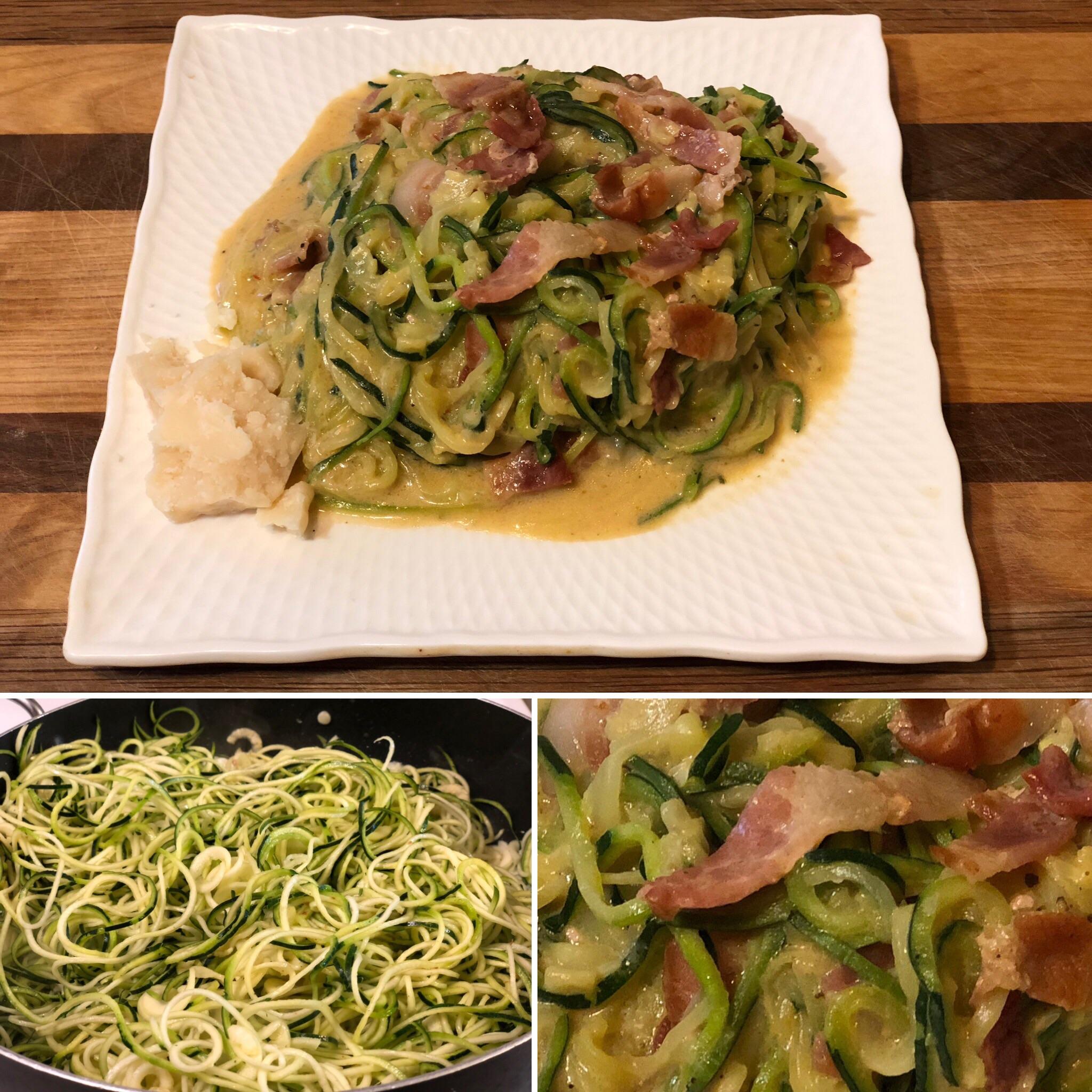 Easy Zucchini & Bacon Alfredo Pasta r/ketorecipes