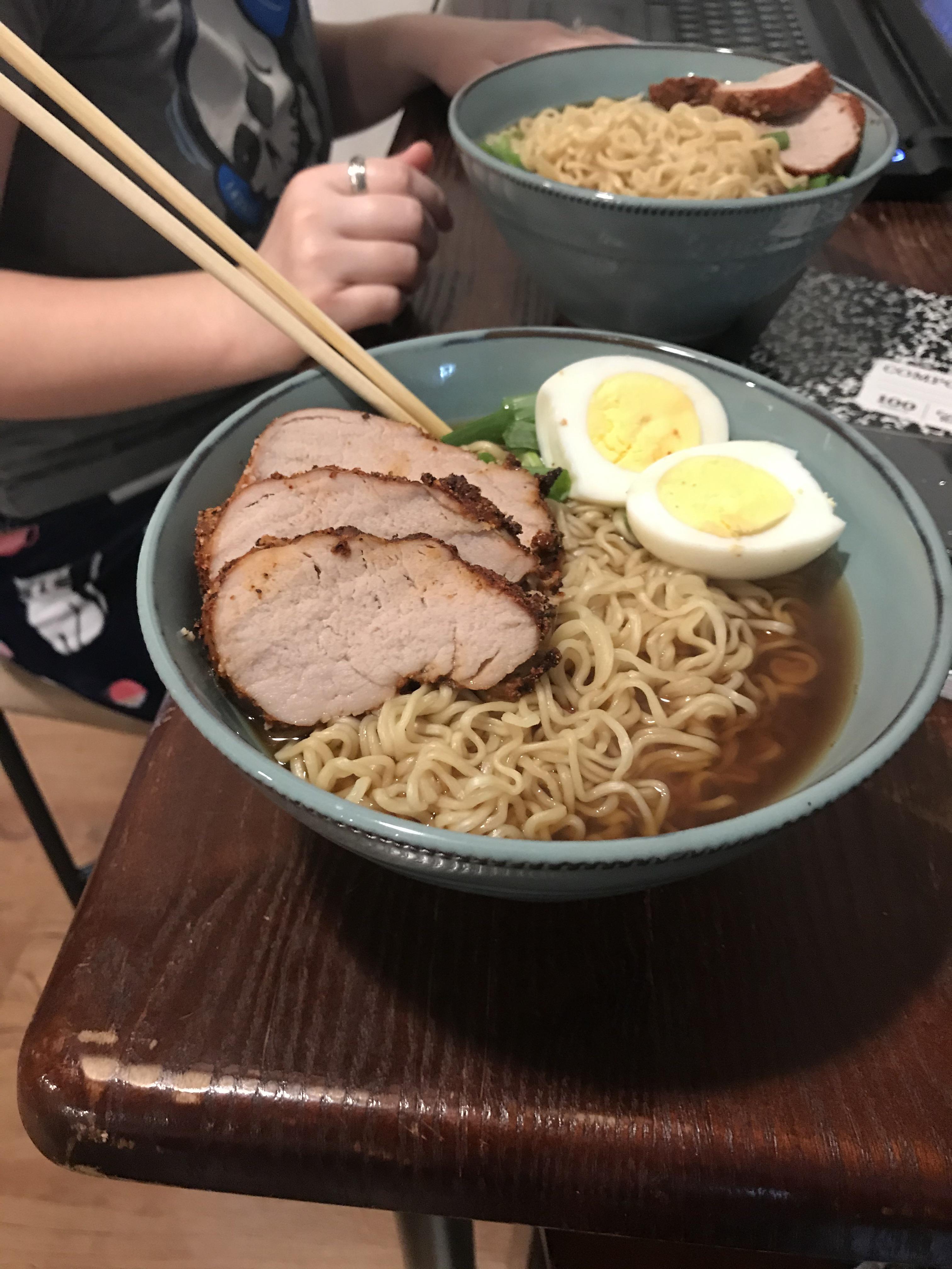 Ramen with the spouse. Came out super spicy and savory. r/FoodPorn