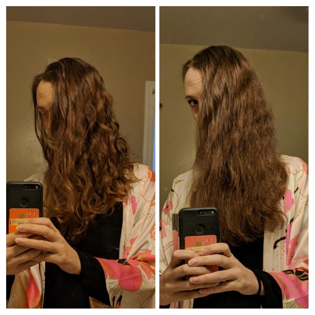 Either I get nice curls, but to unkempt for work OR I brush it out and