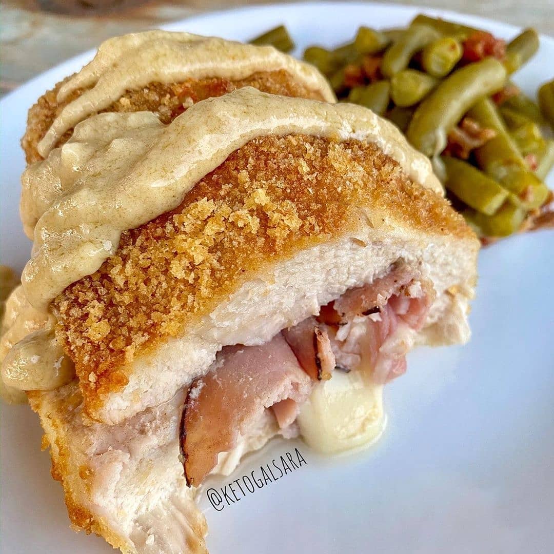 Air fried chicken cordon bleu r/Ketodietbeginners
