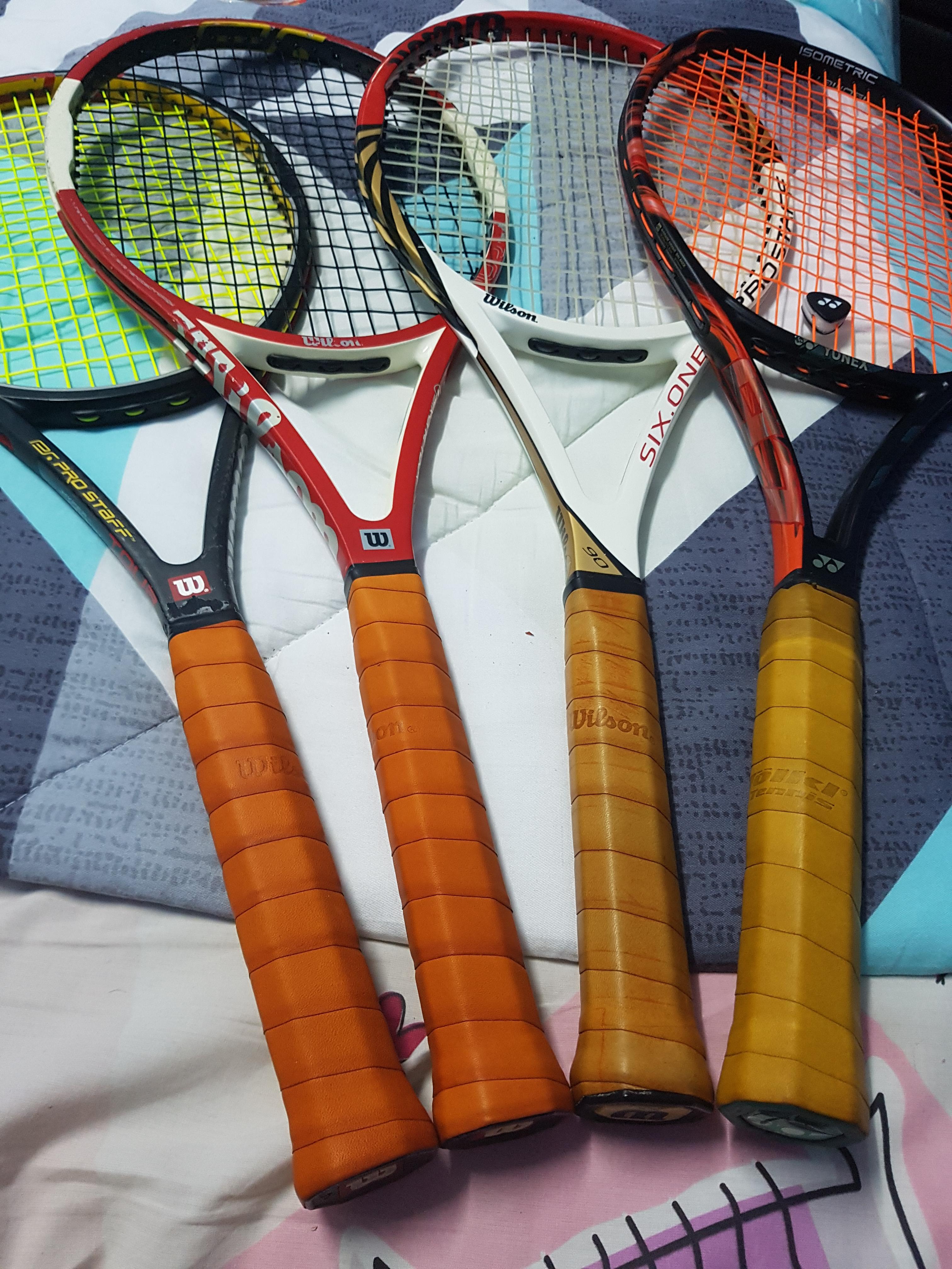 Put leather grips on a couple of old racquets. Feels oddly satisfying