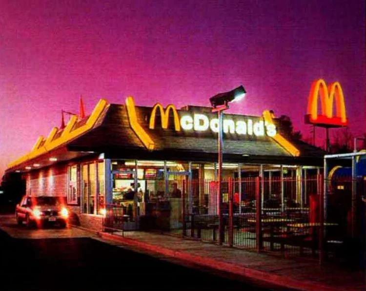 McDonalds with the old school style roof seen before the 2010s. r