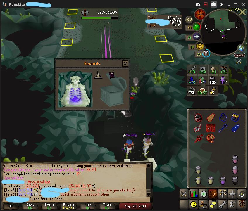 CoX Second item Ancestral hat r/ironscape