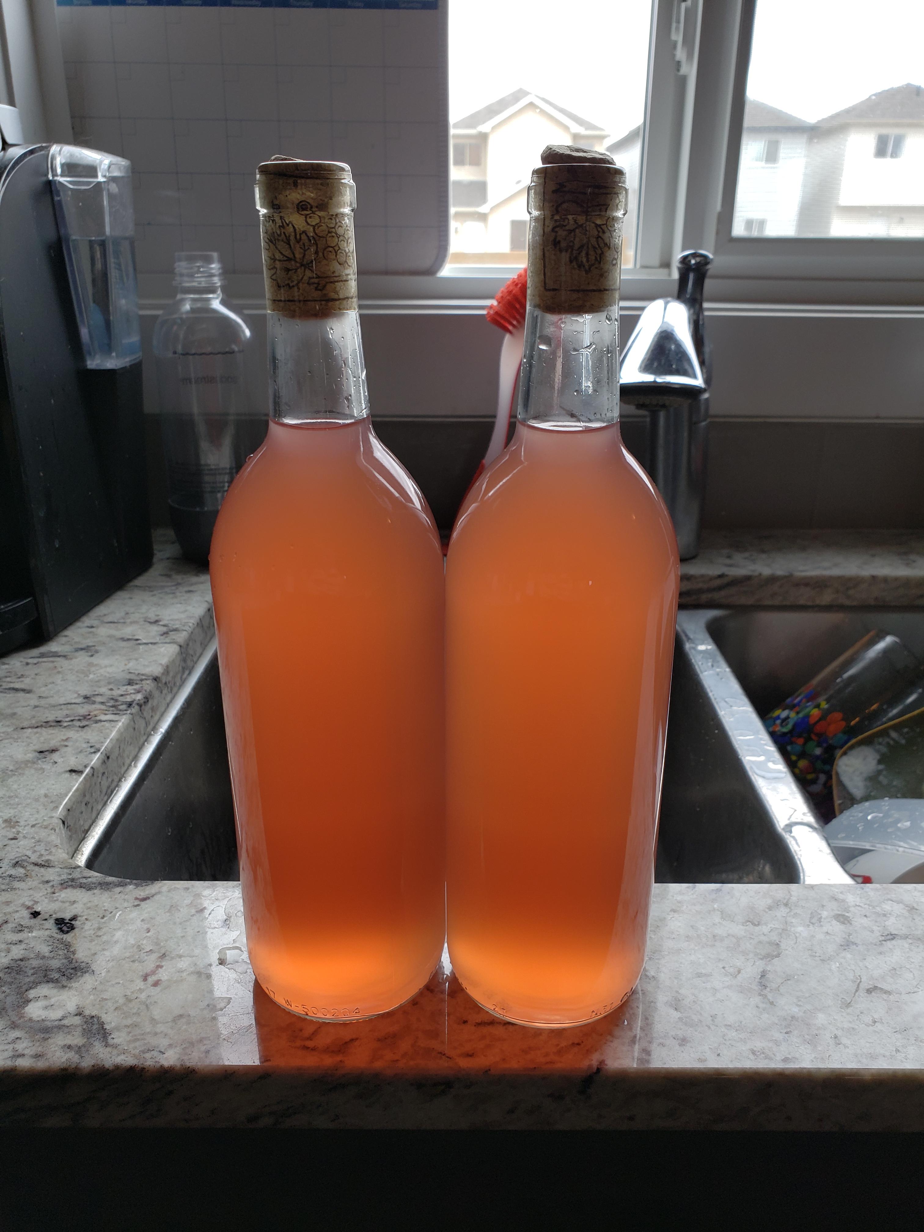 First attempt done, really dry but bottle aging I heard sweetens that