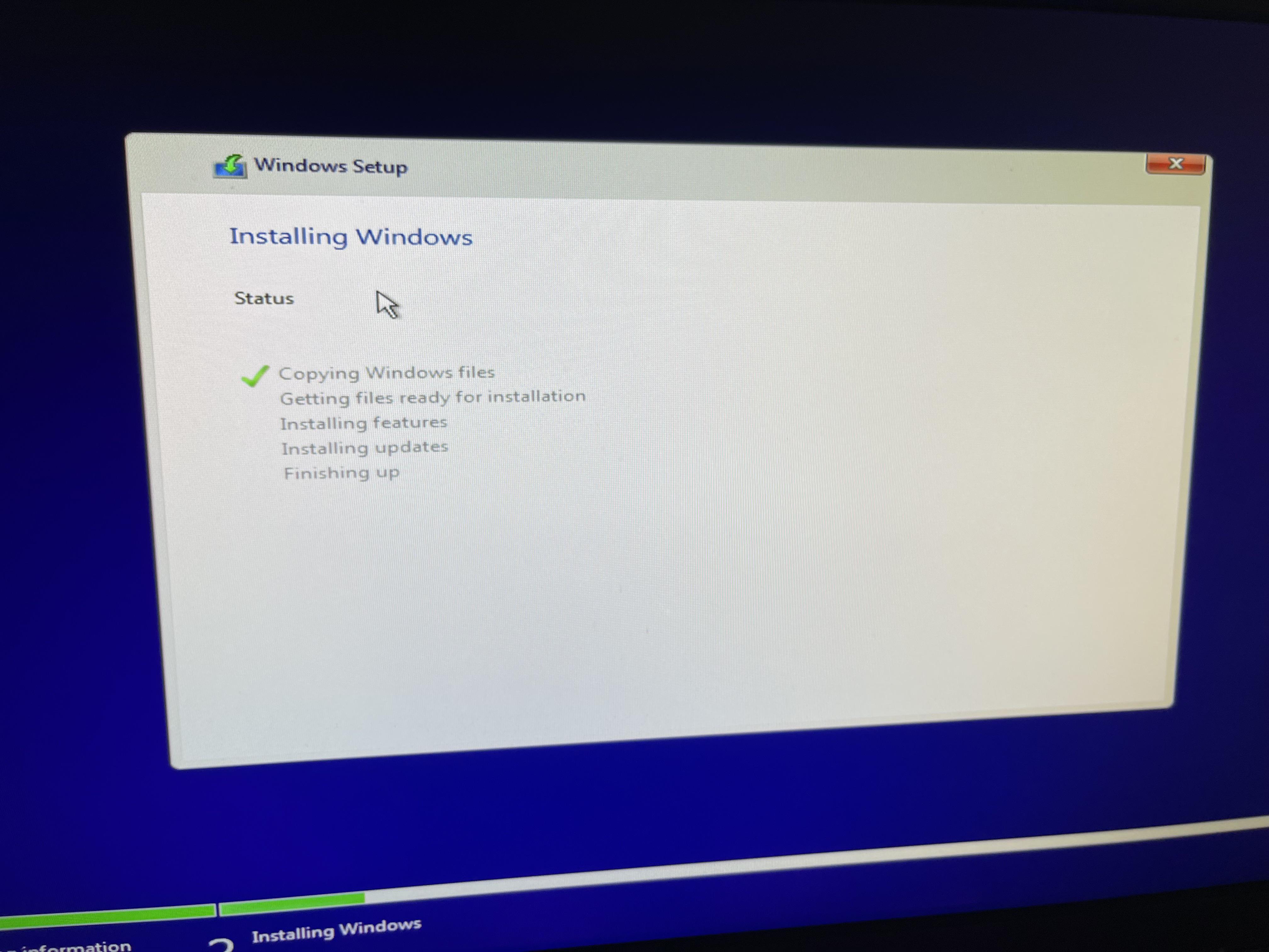 PC stuck at getting files ready for installation pchelp