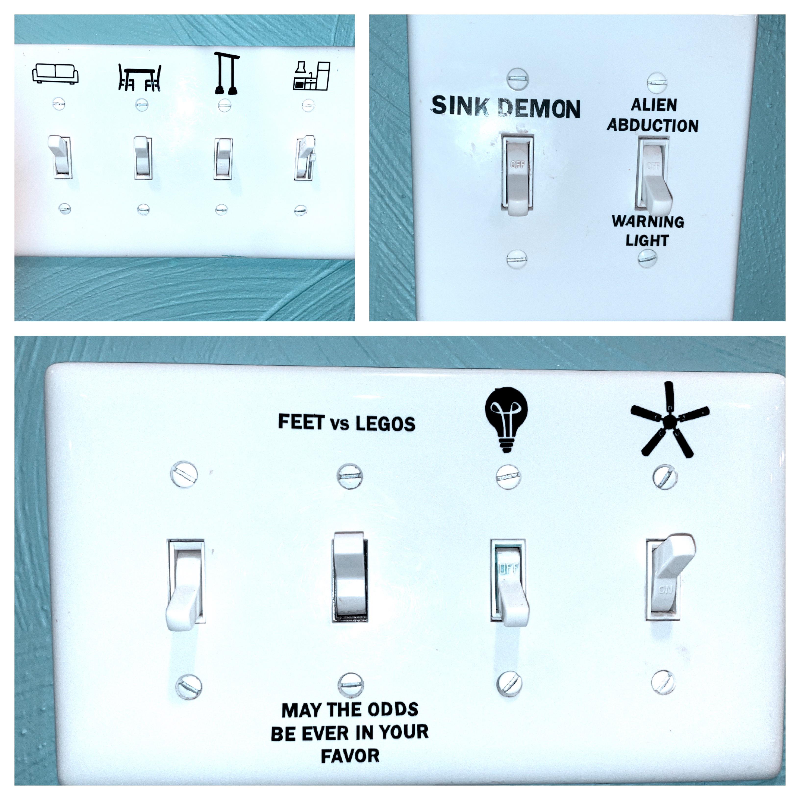 Snarky light switch labels r/funny