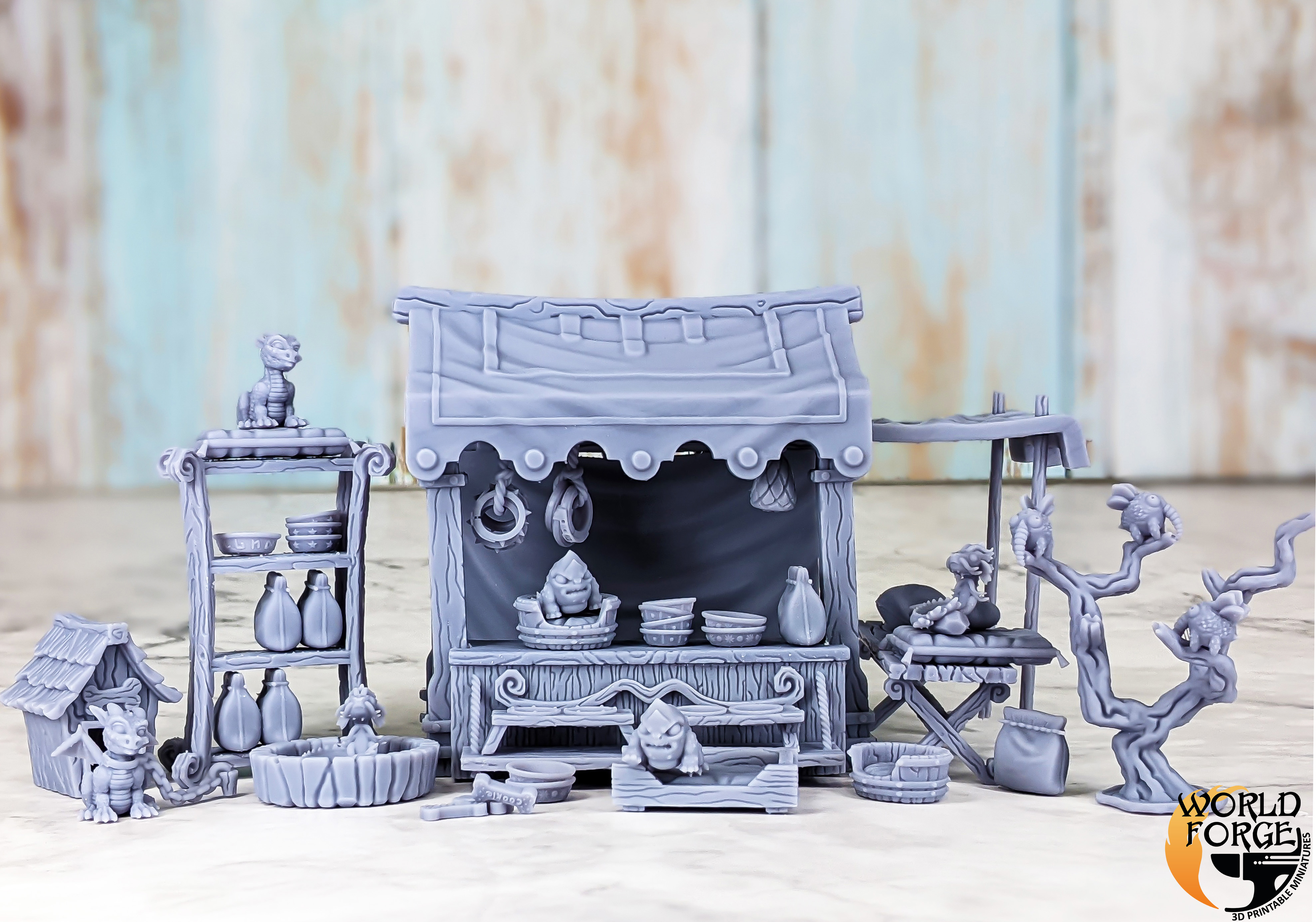 A magical pet store for DnD! 3d printed ) worldbuilding