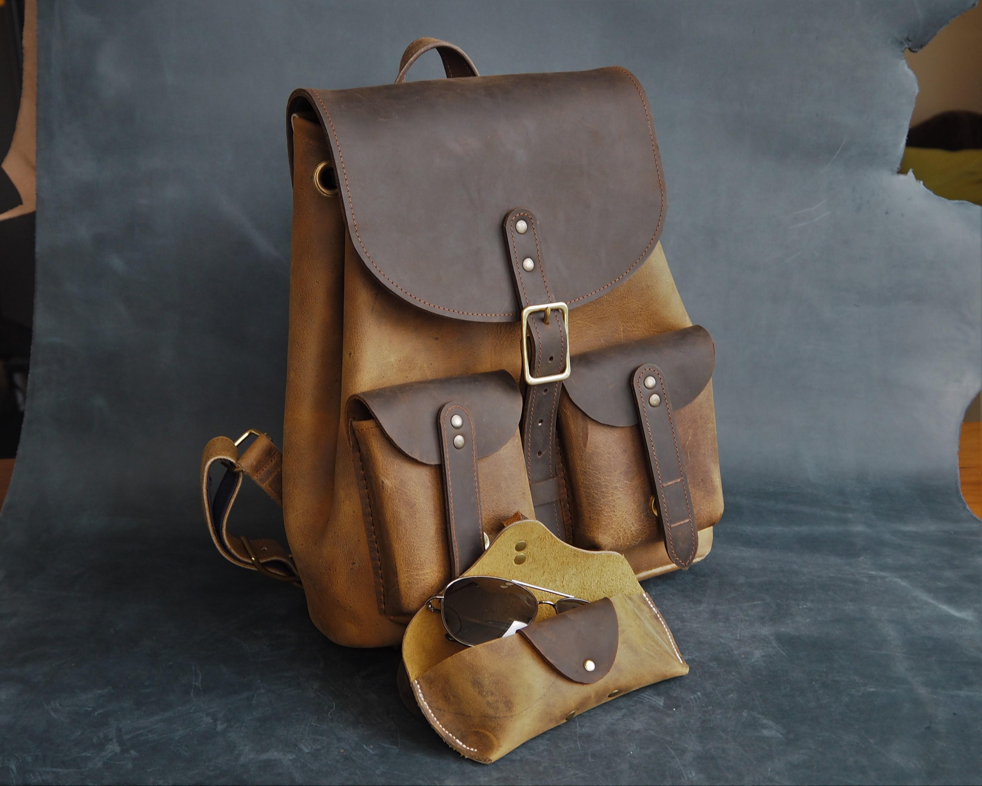 Rugged leather rucksack/backpack r/ArtisanGifts
