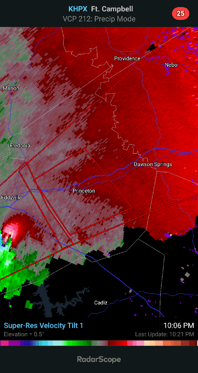 Tornado EMERGENCY Continues For Princeton, KY. (Swipe For Radar) r