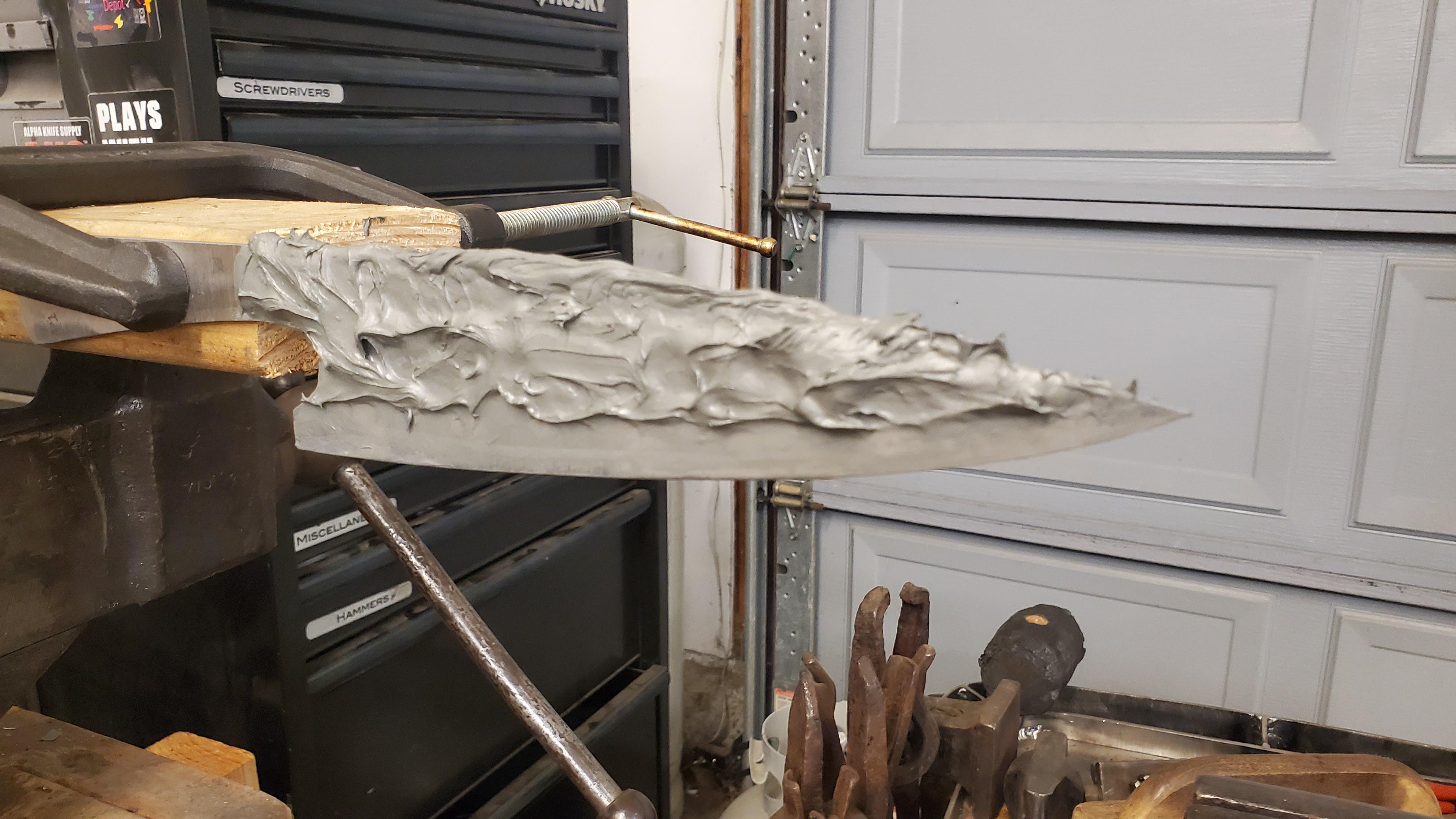 Anticipating tomorrow's quench. First hamon attempt. r/knifemaking