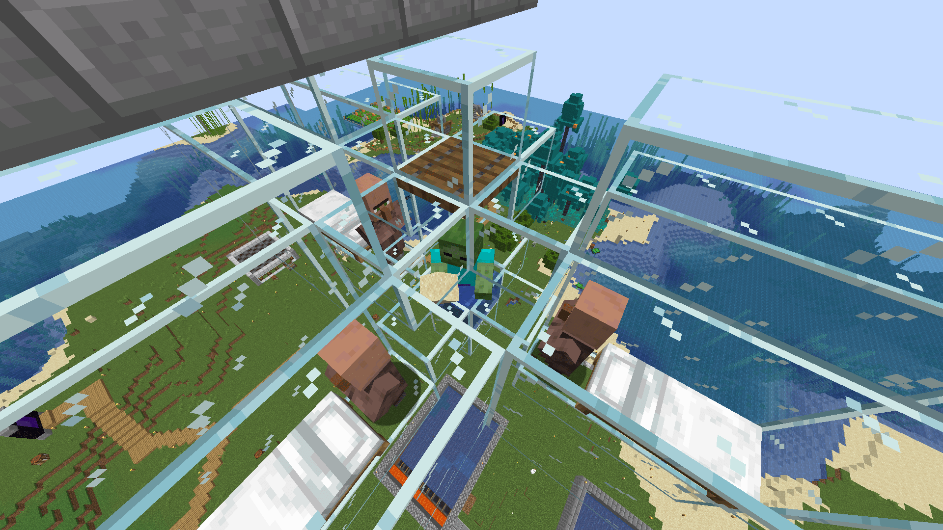 These villagers in my iron farm doesn't get scared of the zombie in the