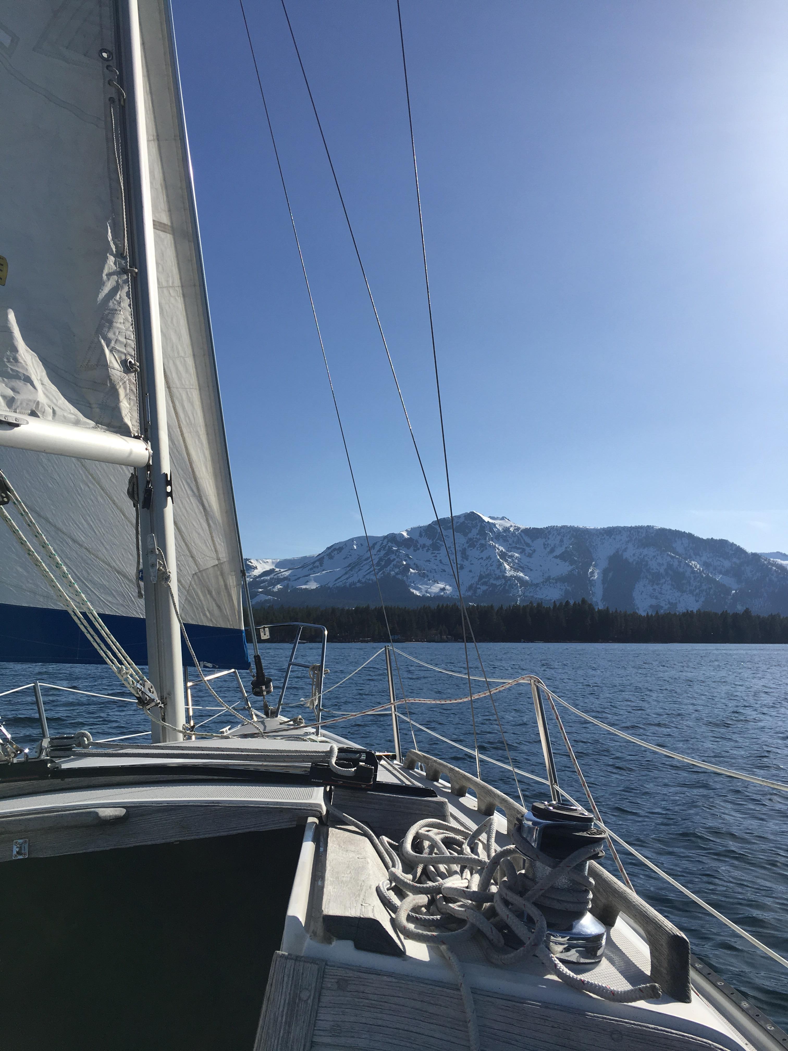 First sail of the season on beautiful Lake Tahoe. So good to be out on