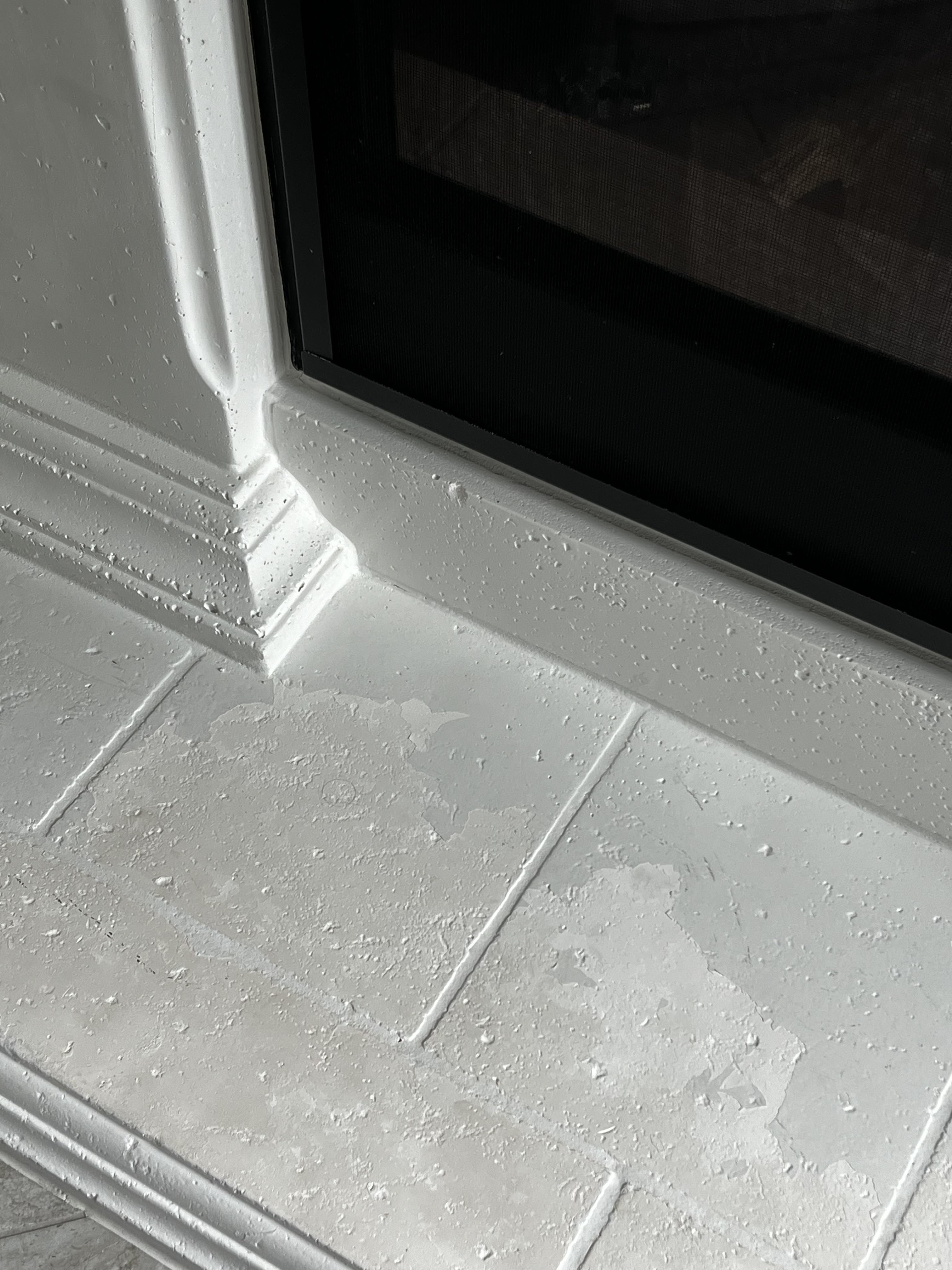 Peeling tiles around gas fireplace r/DIY