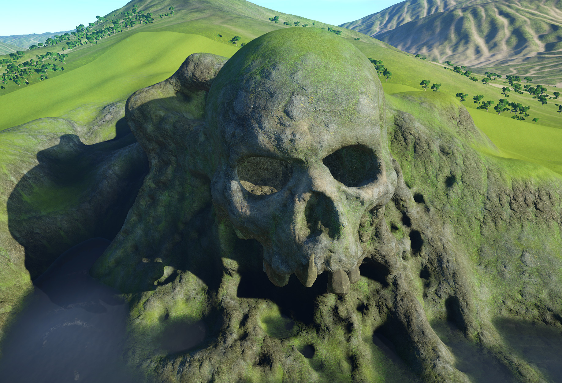 I made this skull mountain into a scenario. The park is