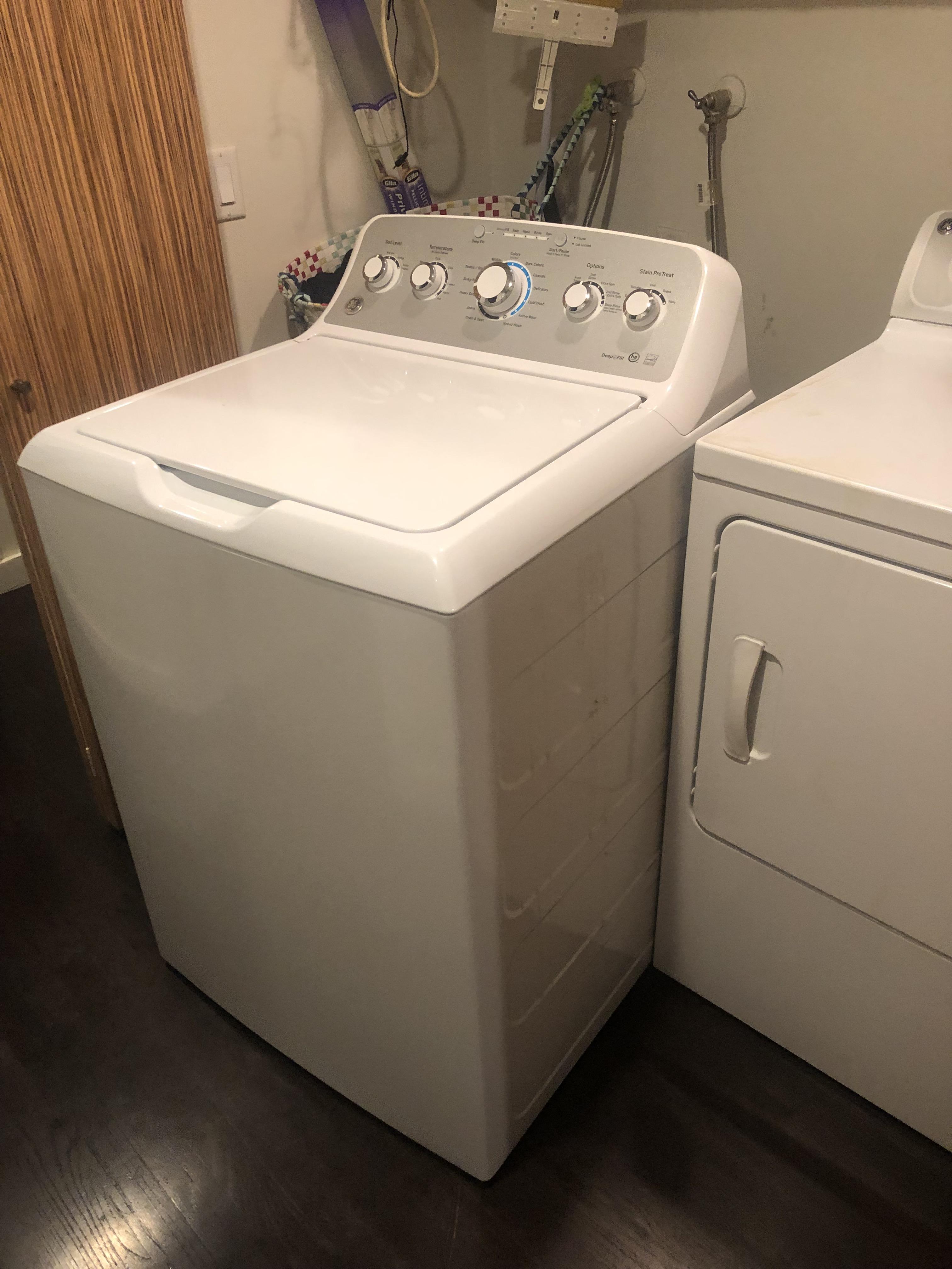 After putting a large heavy bedsheet in the washing machine and having