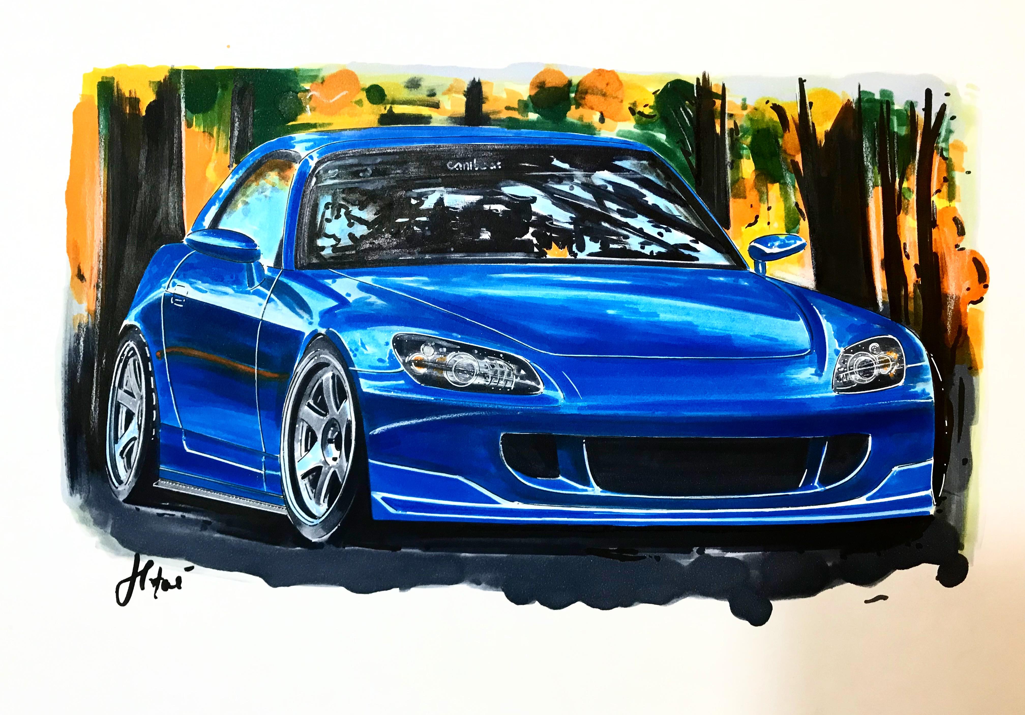 My artwork of a Honda S2000 r/S2000