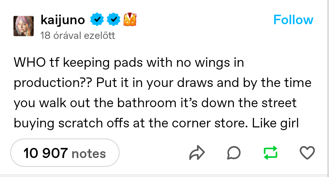 wingless pads r/tumblr