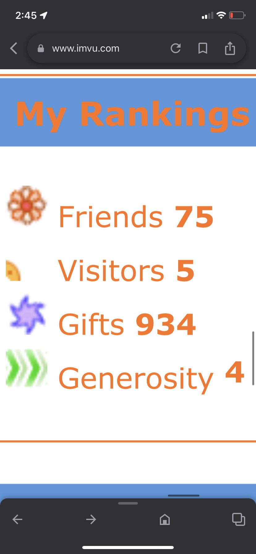 What does the generosity mean? r/imvu