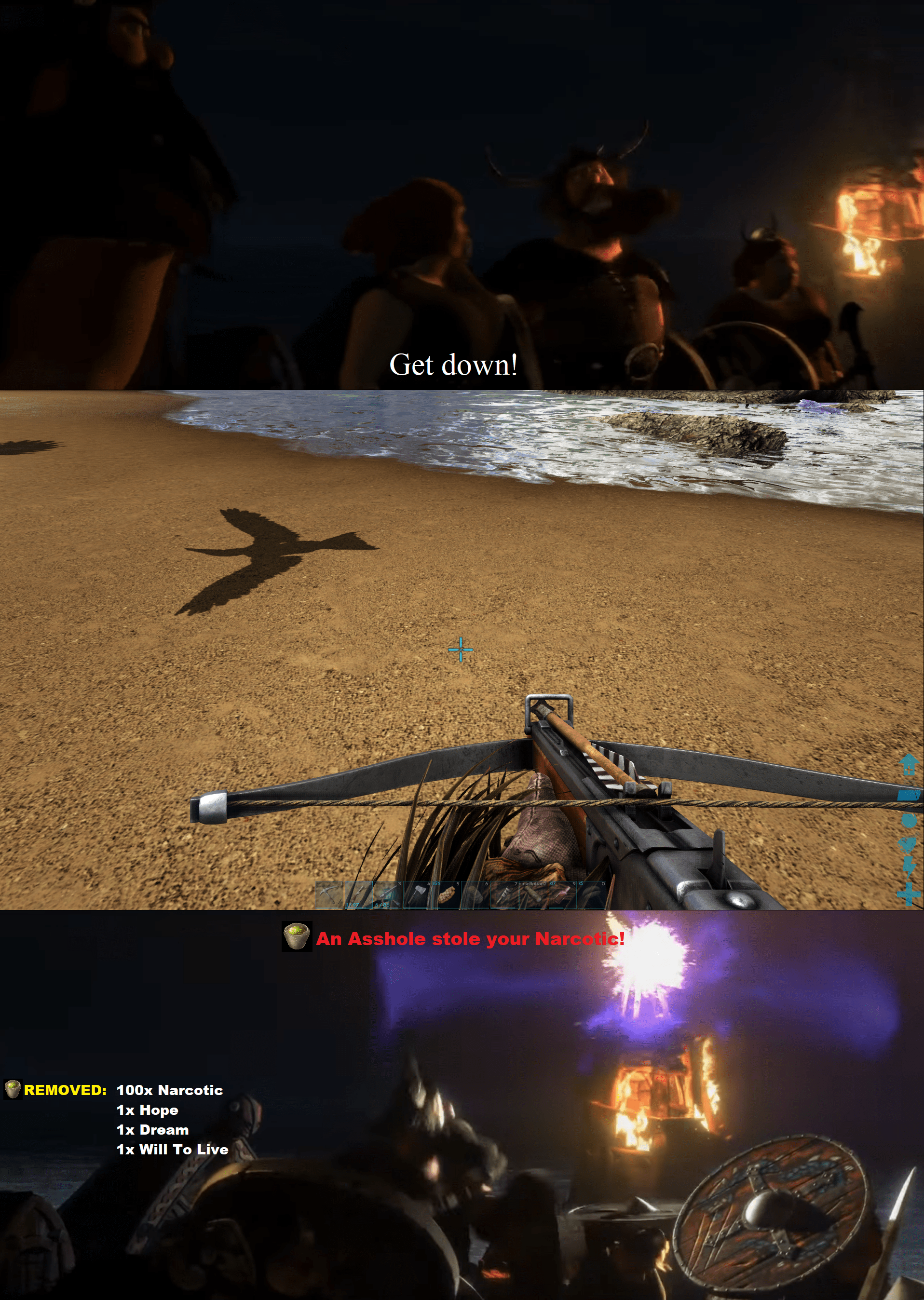 also You dropped your weapon! ARK
