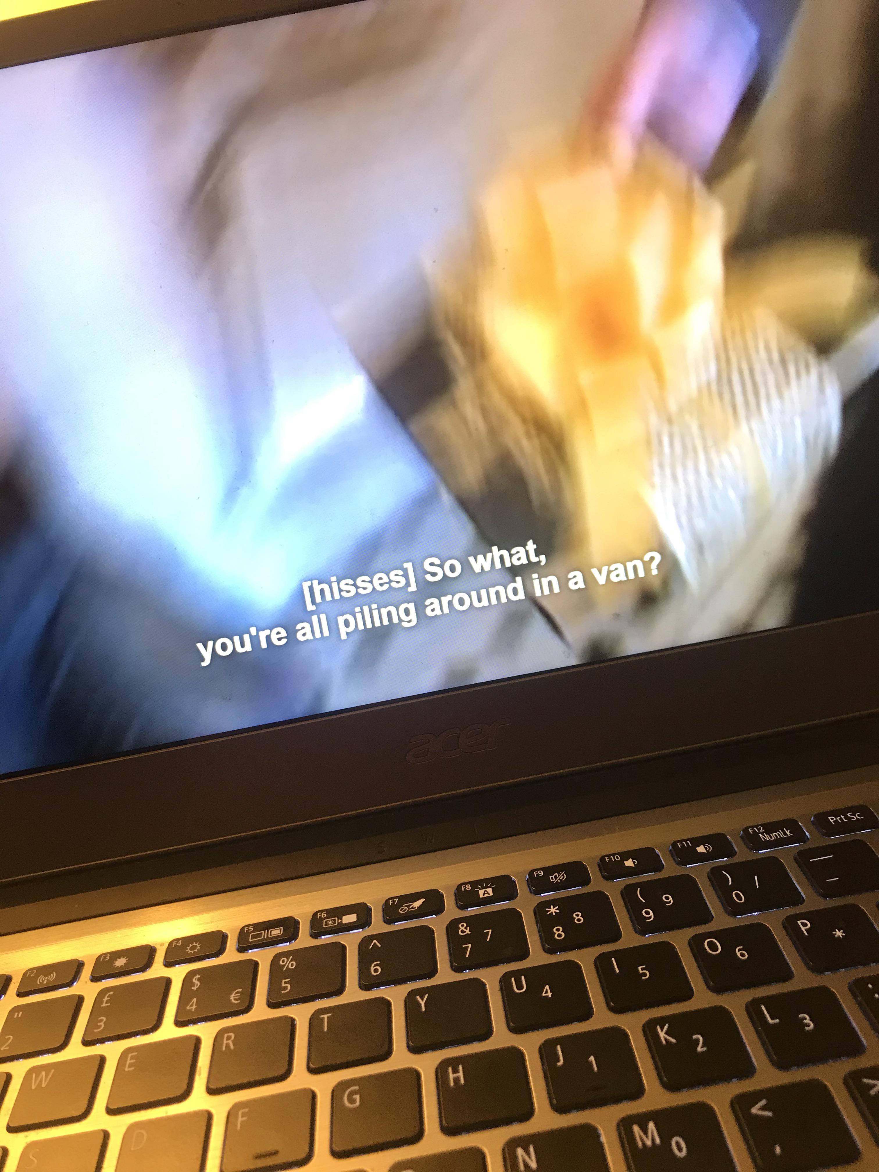 On my recent peep show rewatch, the Netflix captions seem to assume