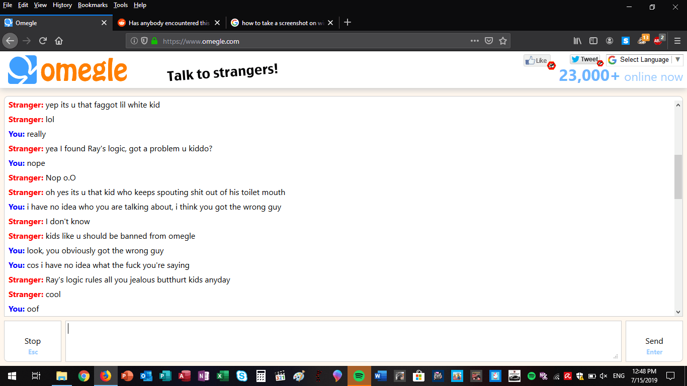 This dude talking about "Ray's Logic" or something, WTF is this? r/omegle