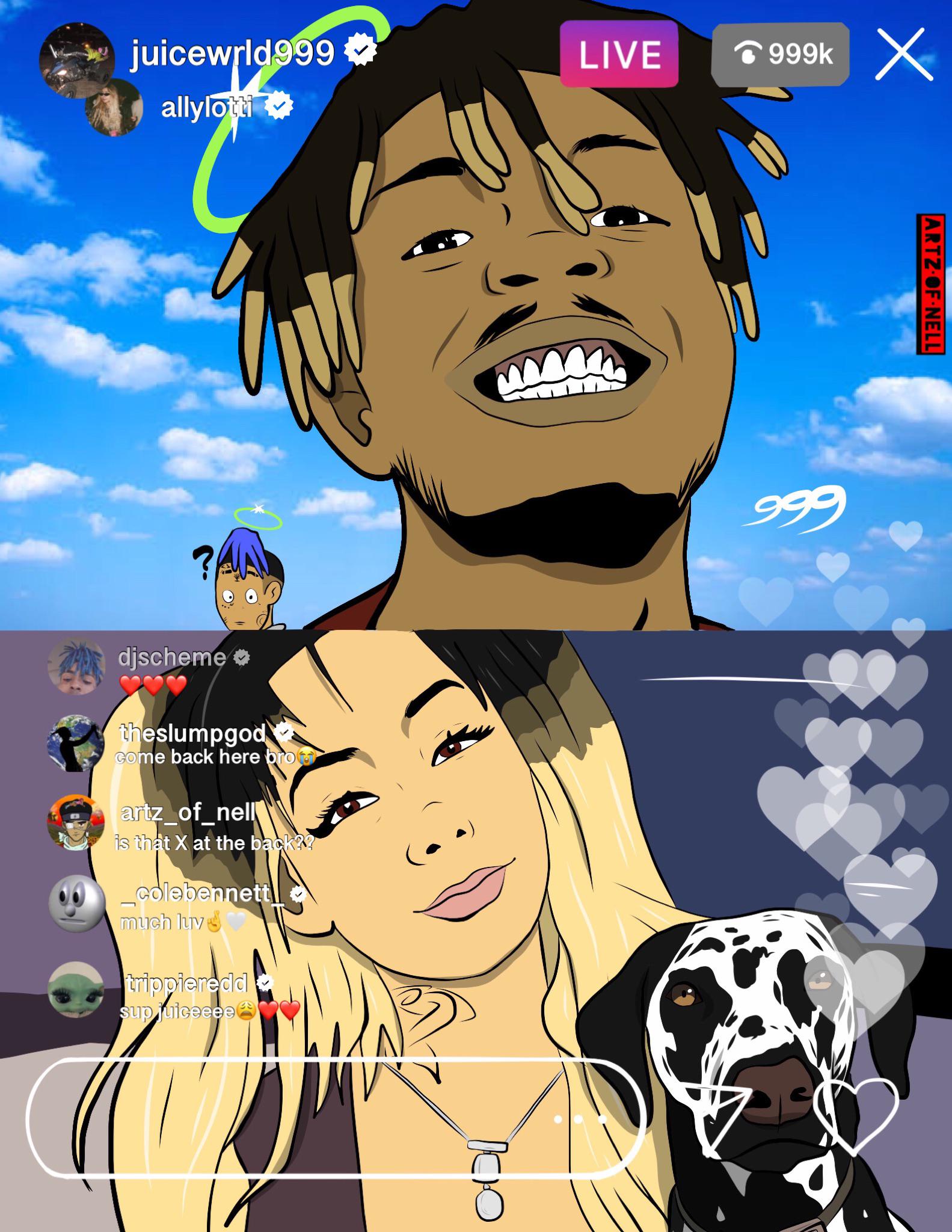 made by me🤞🤞 follow my art page on instagram artz_of_nell r/JuiceWRLD