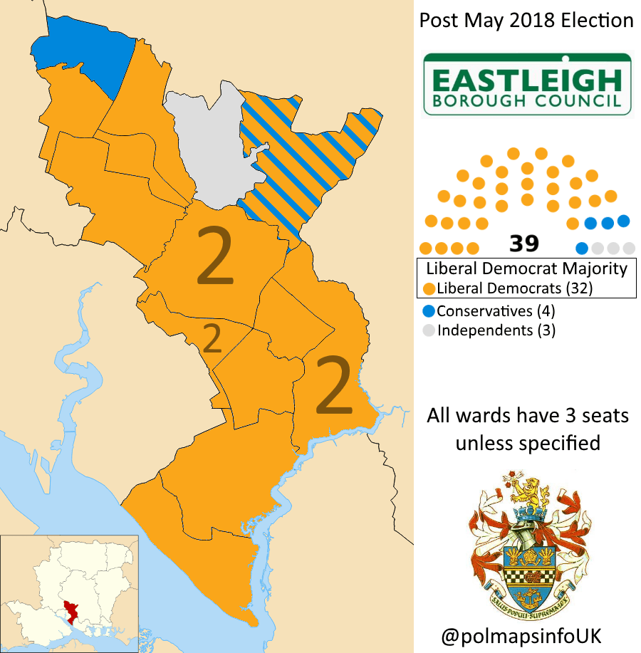 Eastleigh Borough Council, Hampshire, South East. Post May 2018